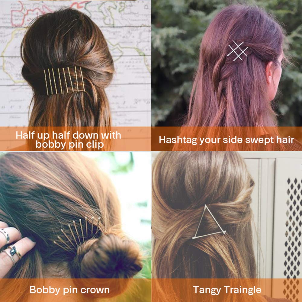 Blonde Bobby Pins, MORGLES 120 Pcs Hair Pins Hair Grips Blonde for Women with Box(5 cm/2.2 Inches)