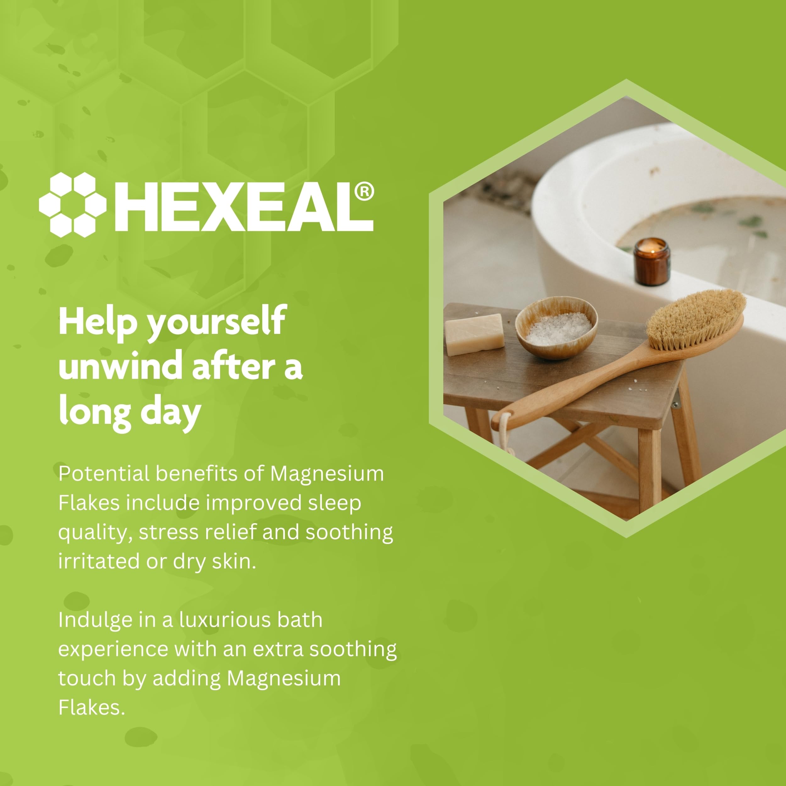 Hexeal Magnesium Flakes 10kg – 10kg Bucket of Magnesium Flakes to Soothe Muscles, Joints & Aches – for Bathing, Gardening & Beauty – Household & Commercial Use