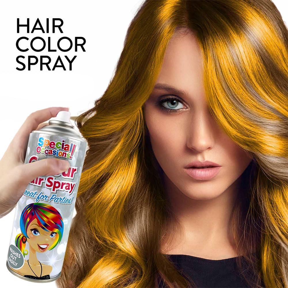 Zopper 6 x 200ml Hair Spray Multi Colour for Special Occasion Temporary Washable Fancy Dress Up Hairspray Can