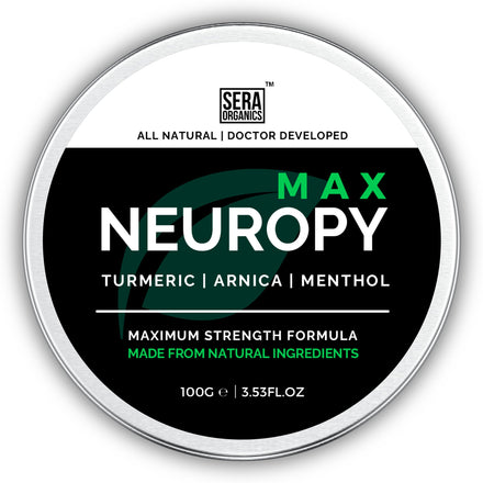 Neuropathy Cream – Max Strength Balm with Turmeric, Arnica & Menthol – Soothing & Hydrating Care for Feet, Hands, Legs & Toes – Fast-Absorbing, Non-Greasy Formula (100g) by Sera Organics