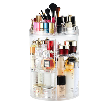 Boxalls Makeup Organiser Rotating -Plus Size, 8 Layer Large Capacity 360 Degree Cosmetics Organiser, Spinning Stand, Clear Skincare Makeup Carousel