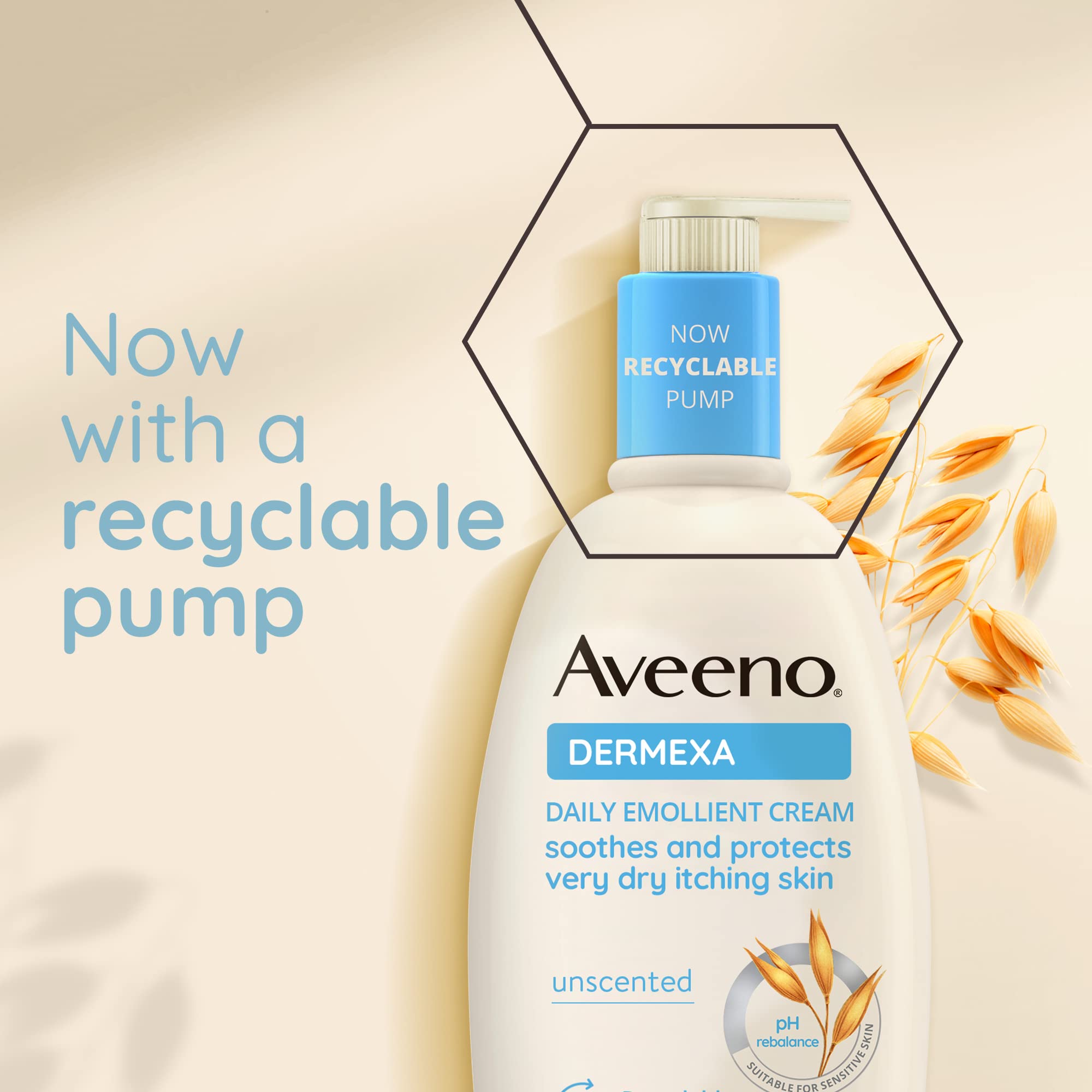 Aveeno Dermexa Daily Emollient Cream (1x 300ml), Emollient Cream Enriched with Triple Oat Complex and Ceramides, Soothing Relief from Dry, Itchy Skin Prone to Eczema
