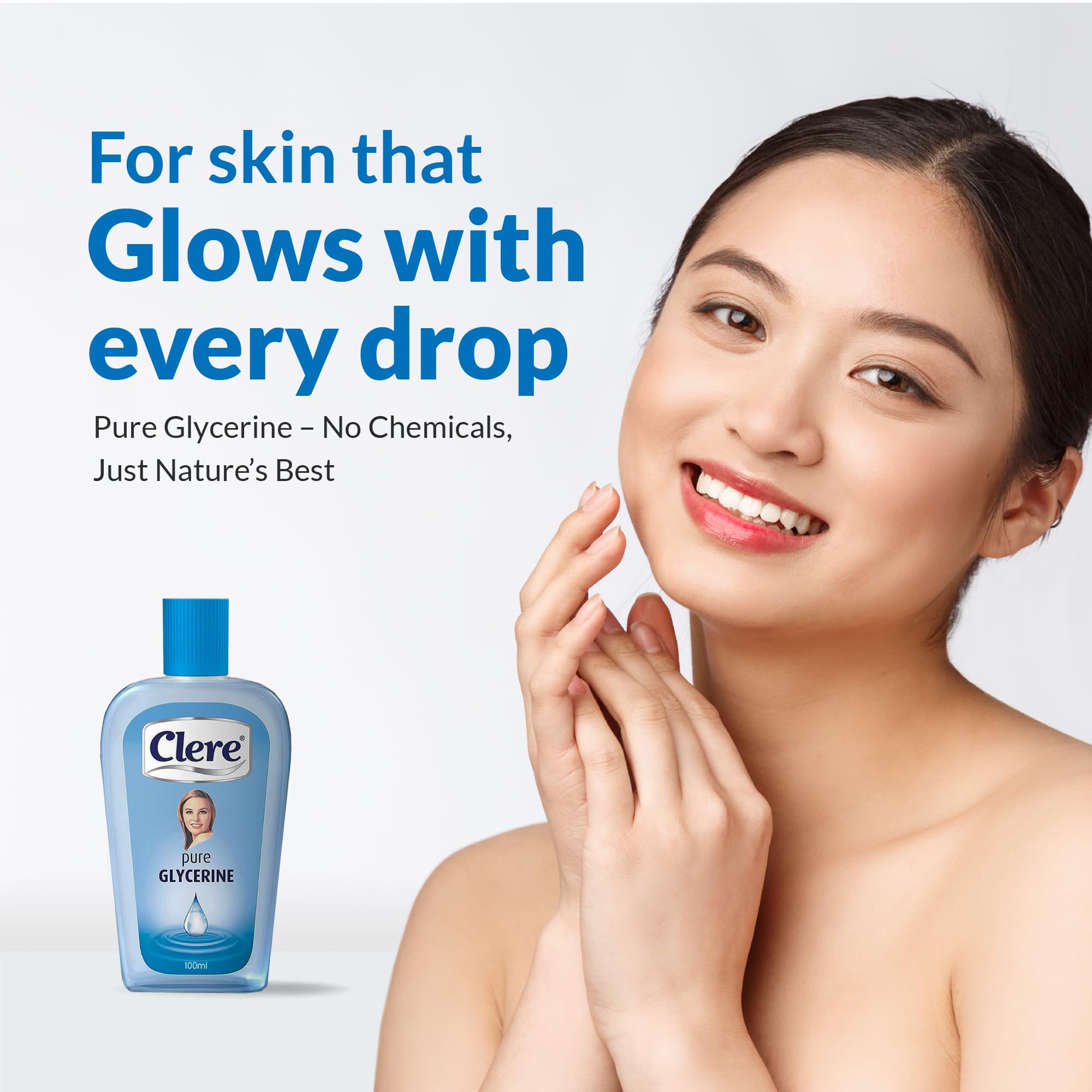 CLERE Pure Glycerine Liquid For Versatile Skin Care, Softening and Moisturizing 100 ml