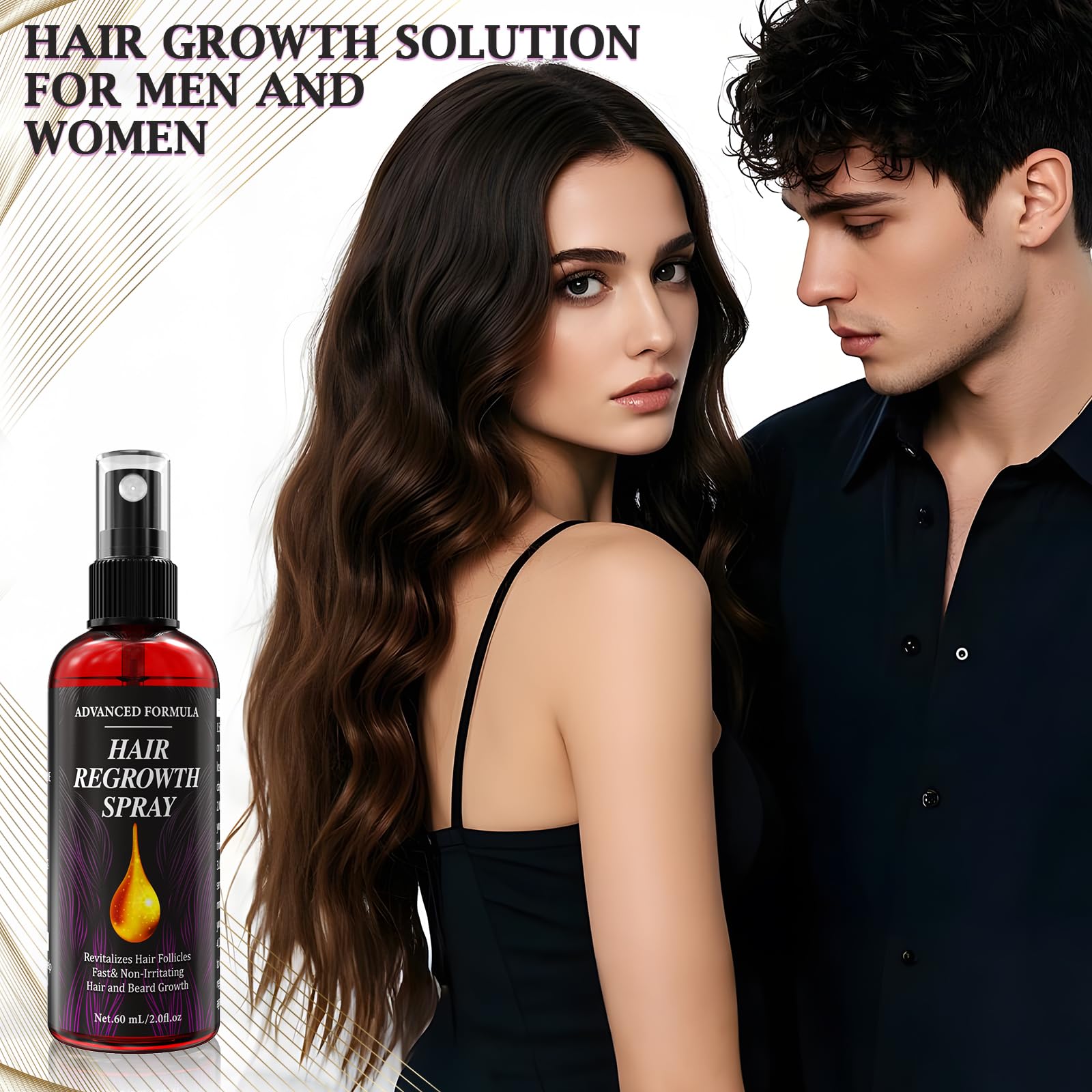 AMAINKI 5% Active Ingredient m-i-x-i-d Hair Growth Serum,Hair Regrowth,Hair Loss Treatment,Beard Growth, Contain Rosemary Oil for Hair Growth Oil,Upgraded Formula (Refreshing) 60ml