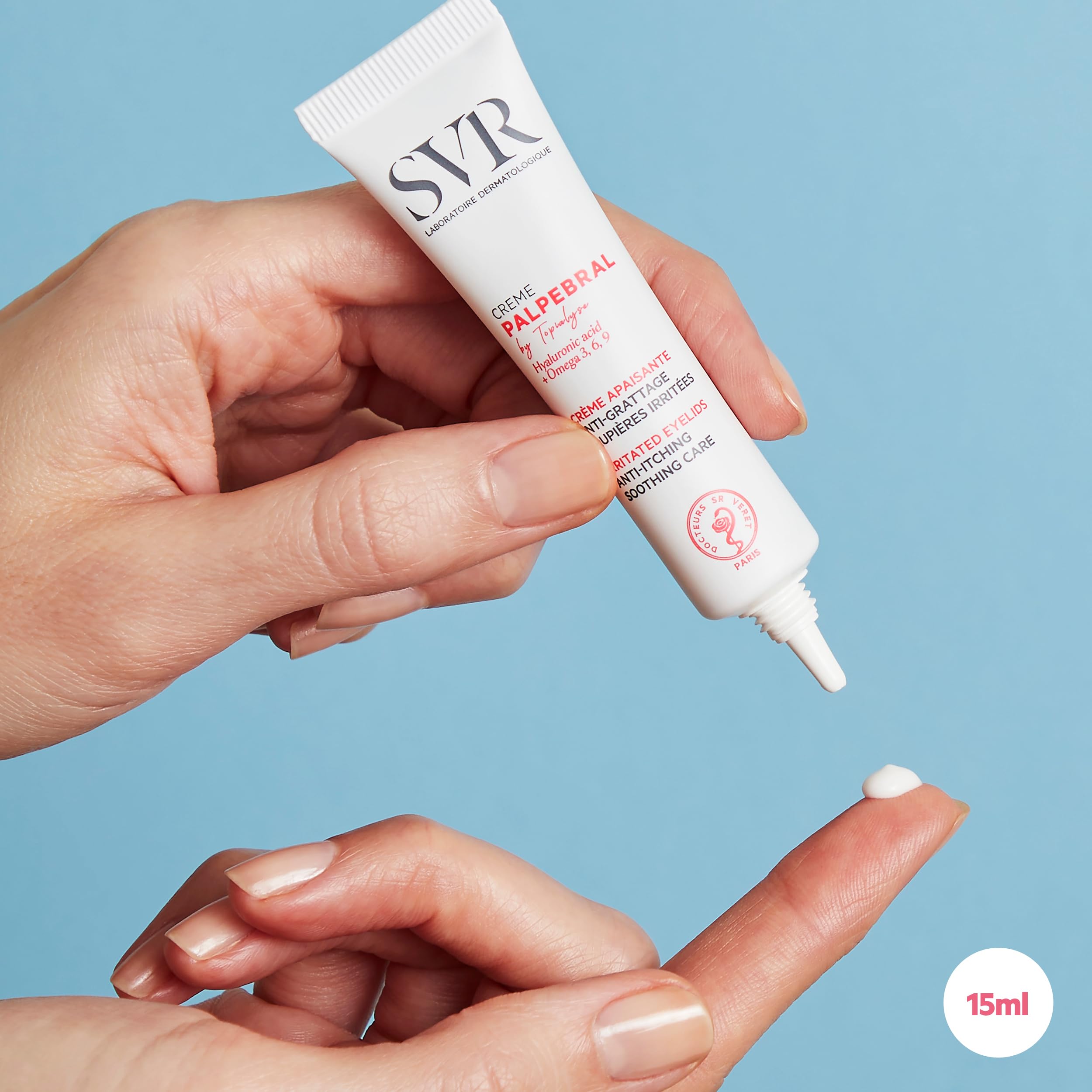 SVR PALPEBRAL Soothing Eczema Eye Cream for Dry, Sensitive, Itchy, Flaky Eyelids Prone to Irritation and Blepharitis, Steroid-free Formula, 15ml