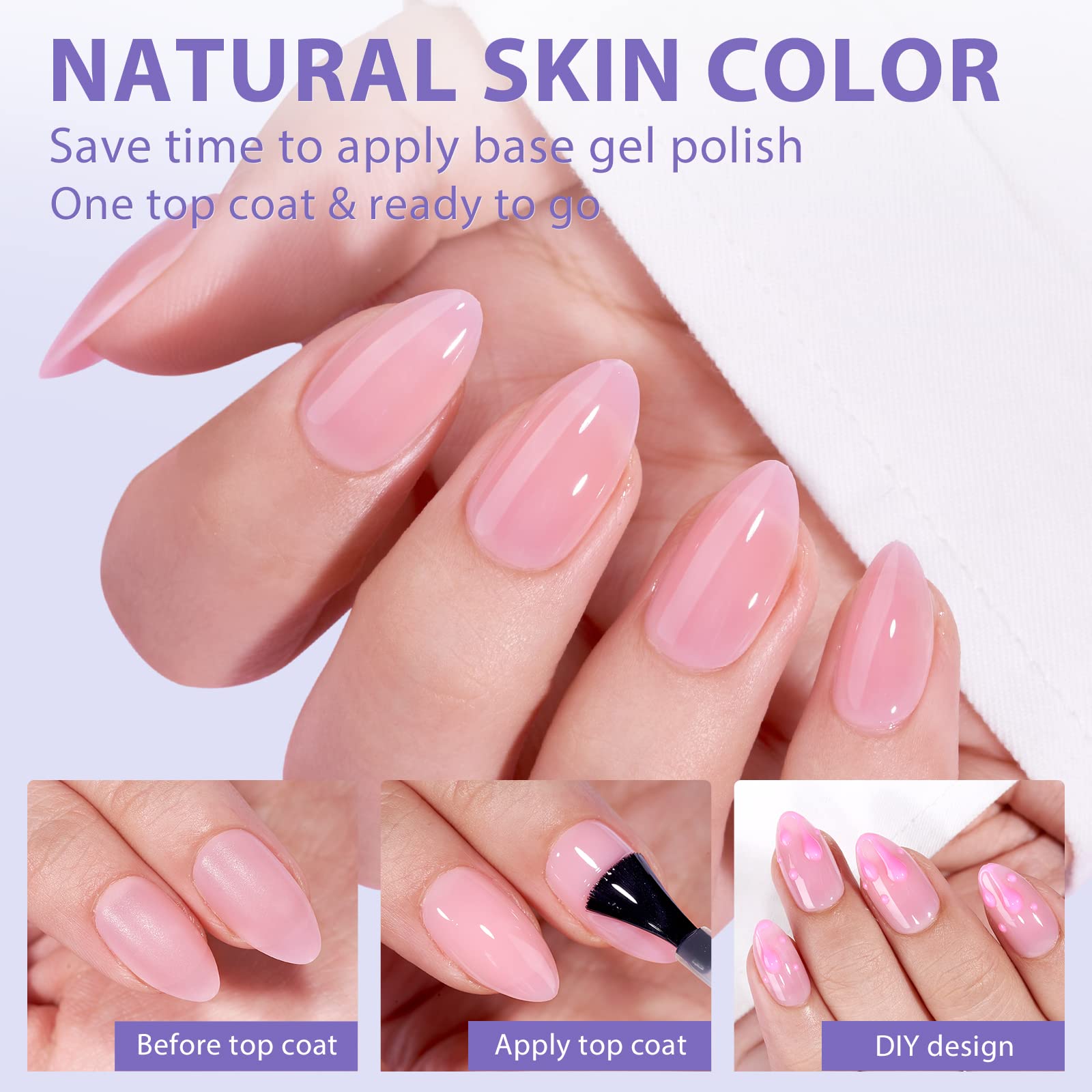 Short Almond Gel Nail Tips - BTArtbox XCOATTIPS 160 Pcs Fake Nails, Pre-applied Tip Primer Soaked Off Press On Nails for Nail Extensions in 16 Sizes