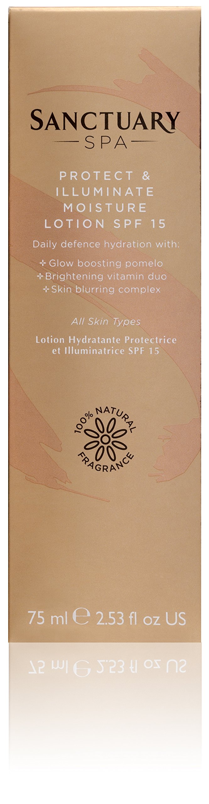 Sanctuary Spa Face Cream, Protect and Illuminate Moisture Lotion SPF 15, Face Moisturiser, 75 ml