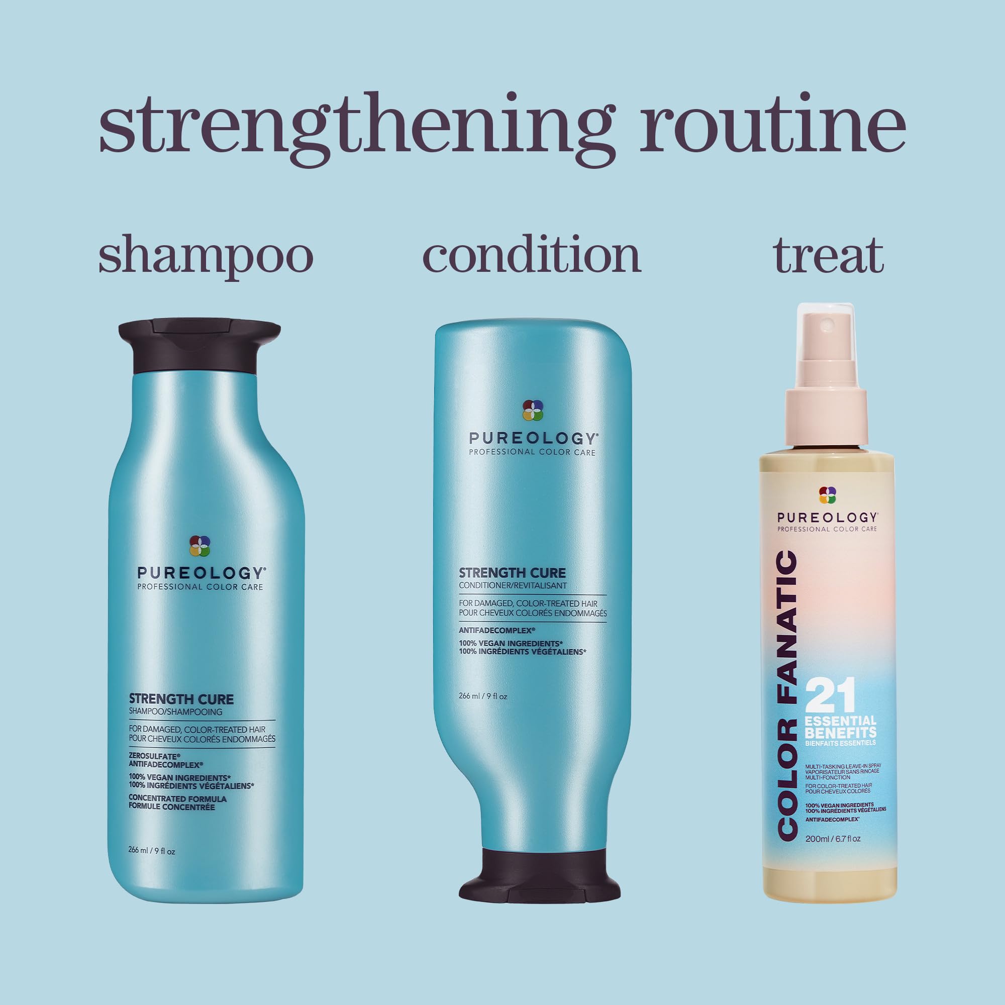 Pureology Strength Cure Shampoo for Damaged & Color-Treated Hair, 33.8 Fl Oz