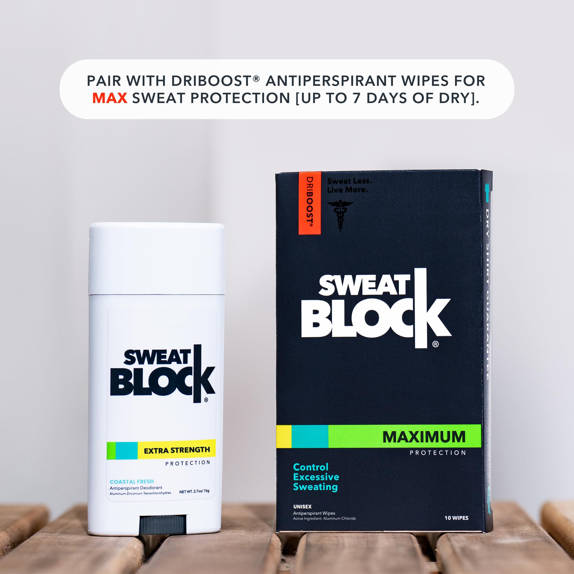 SweatBlock Deodorant Antiperspirant for Women & Men - 24-Hour High Degree Sweat & Odor Protection - Non-Irritating Smooth Glide - Coastal Fresh Scent (2 Pack)