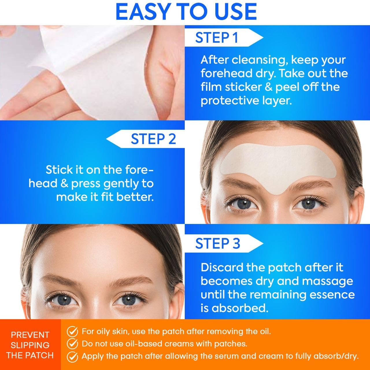 SILKDERMIS Forehead Wrinkle Patches, Moisturising Anti-Ageing Treatment, 12 Pcs