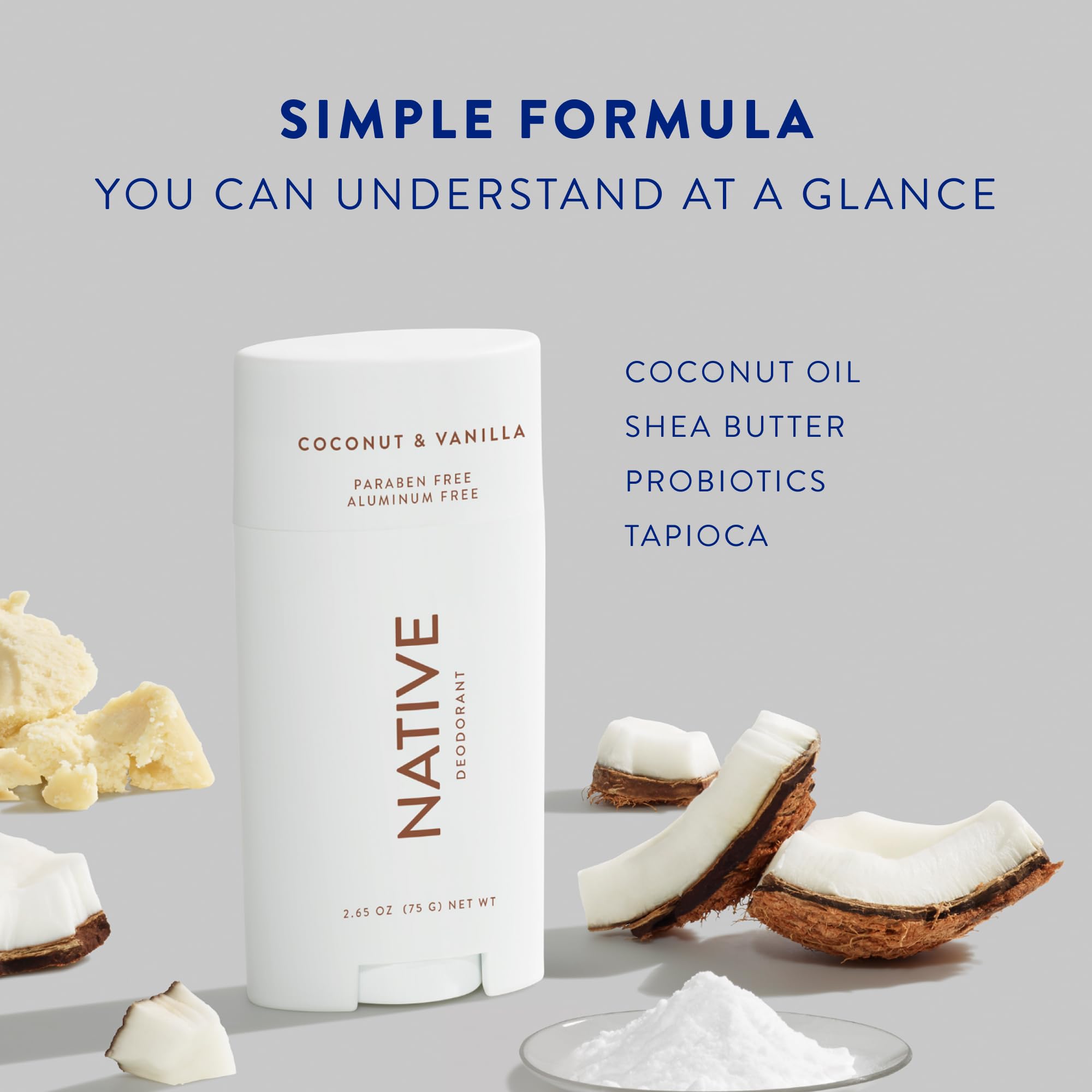 Native Deodorant Contains Naturally Derived Ingredients, 72 Hour Odor Control | Deodorant for Women and Men, Aluminum Free with Baking Soda, Coconut Oil and Shea Butter | Coconut & Vanilla, 2-Pack