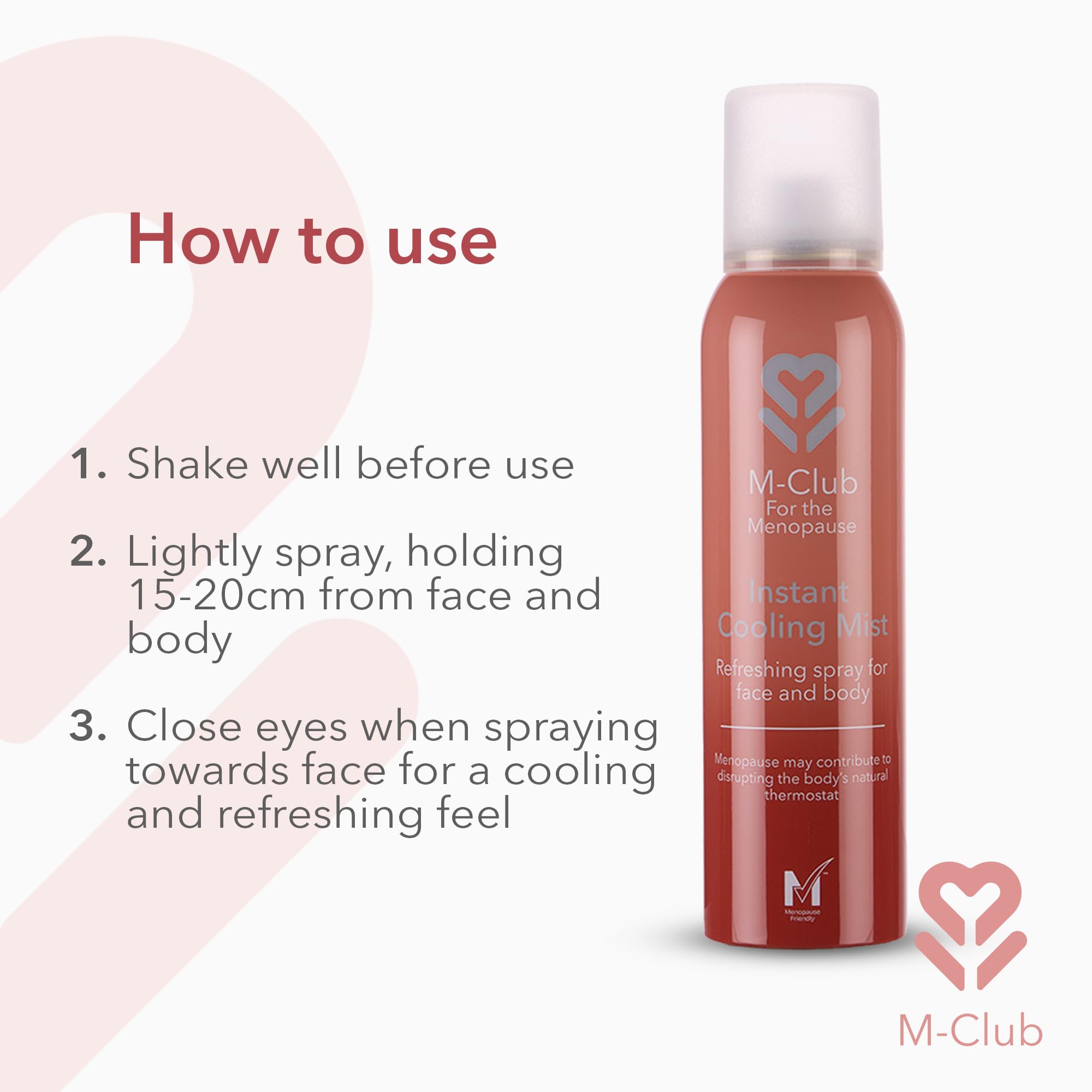 M-Club Instant Cooling Spray for Face & Body 2x 150ml – Instant Relief for Menopause Hot Flushes, Overheating & Night Sweats – Non-Sticky Moisturising Mist, Hydrates & Relieves - Alcohol-Free Formula