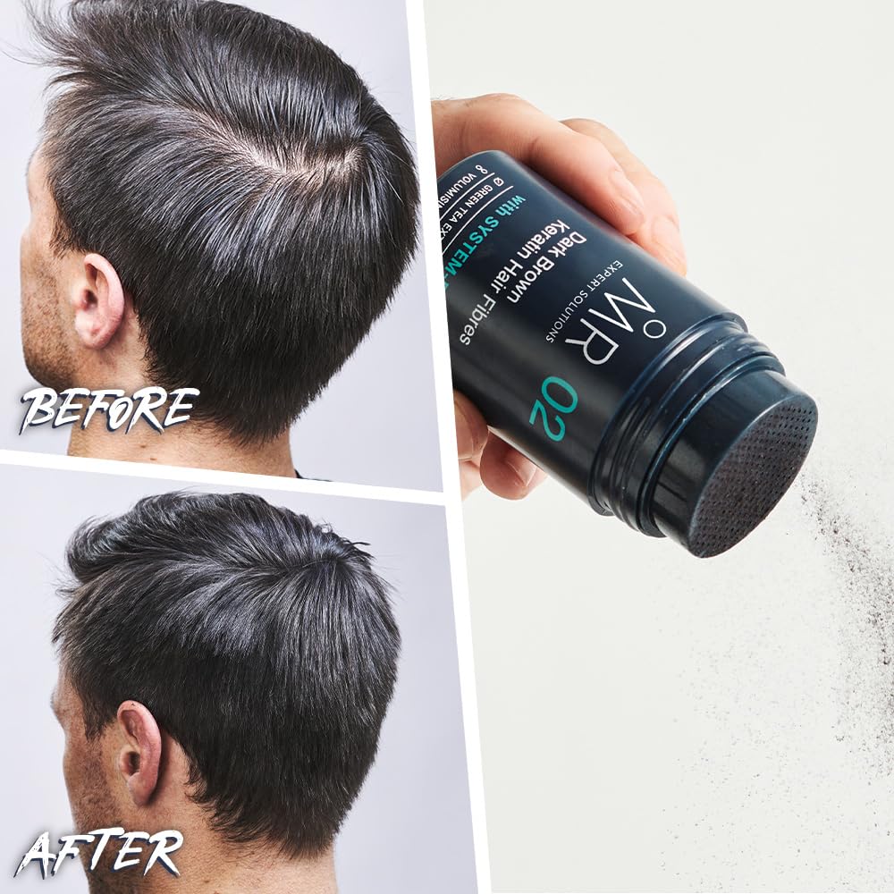MR Medium Brown Hair Fibres (15g). Hair Loss Concealer with System-PPX, Thinning Hair Concealer for Bald Patch Cover Up, Hair Fibres Medium Brown, Hair Thickener for Men, Hair Texture Powder