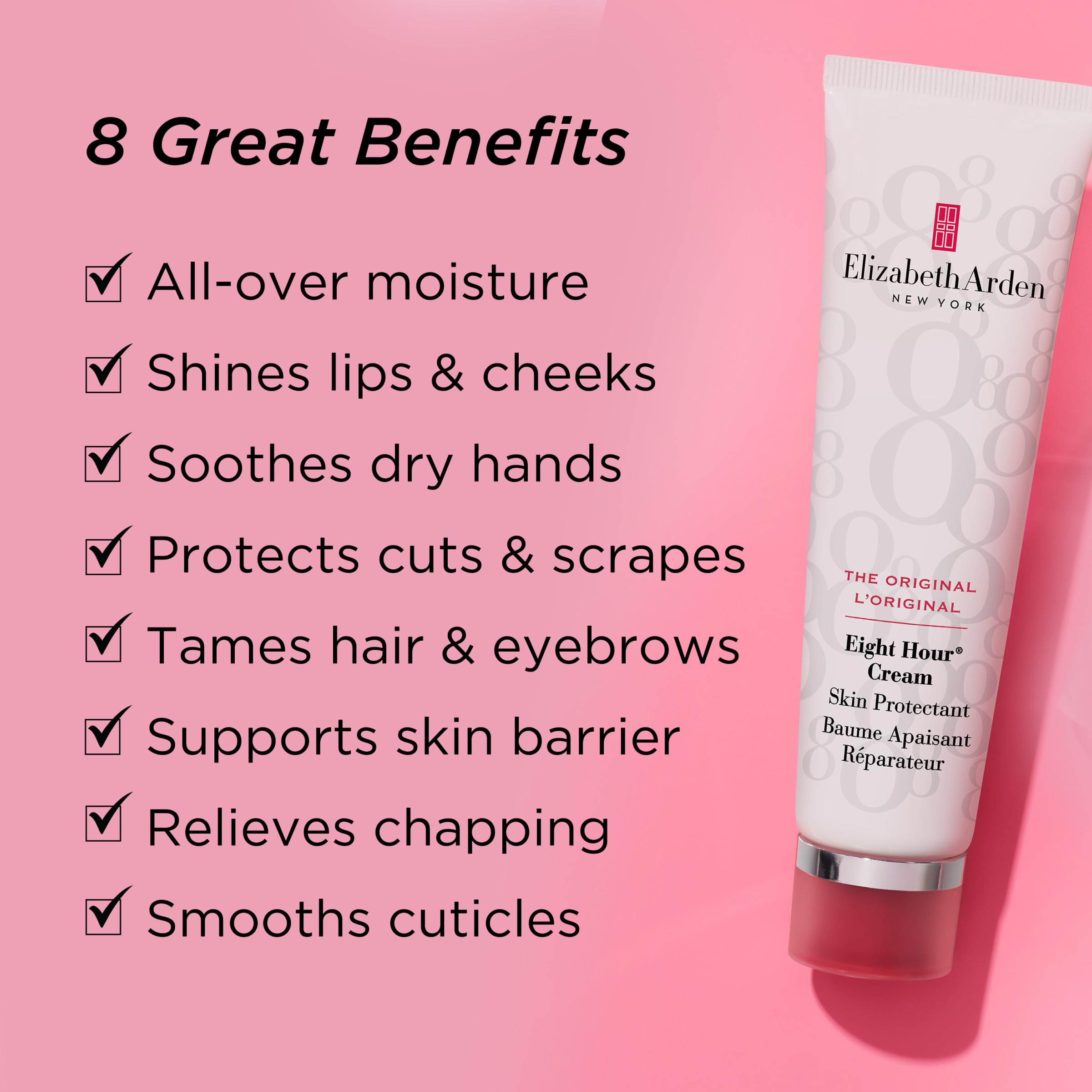 Elizabeth Arden Eight Hour Cream Skin Protectant, All Purpose Beauty Salve, Moisturizing Balm for Body, Repairs Dry Hands, Cracked Feet, Chapped Lips & Cuticles, Original, 1.7 oz