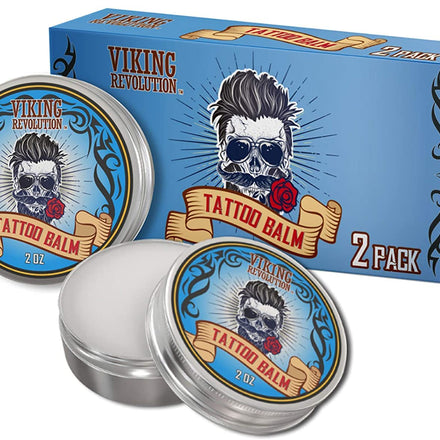 Viking Revolution Tattoo Balm for Before, During & Post Tattoo – Safe, Natural Tattoo Aftercare Cream – Moisturizing Lotion to Promote Skin Healing Tattoo Cream (2 Pack)