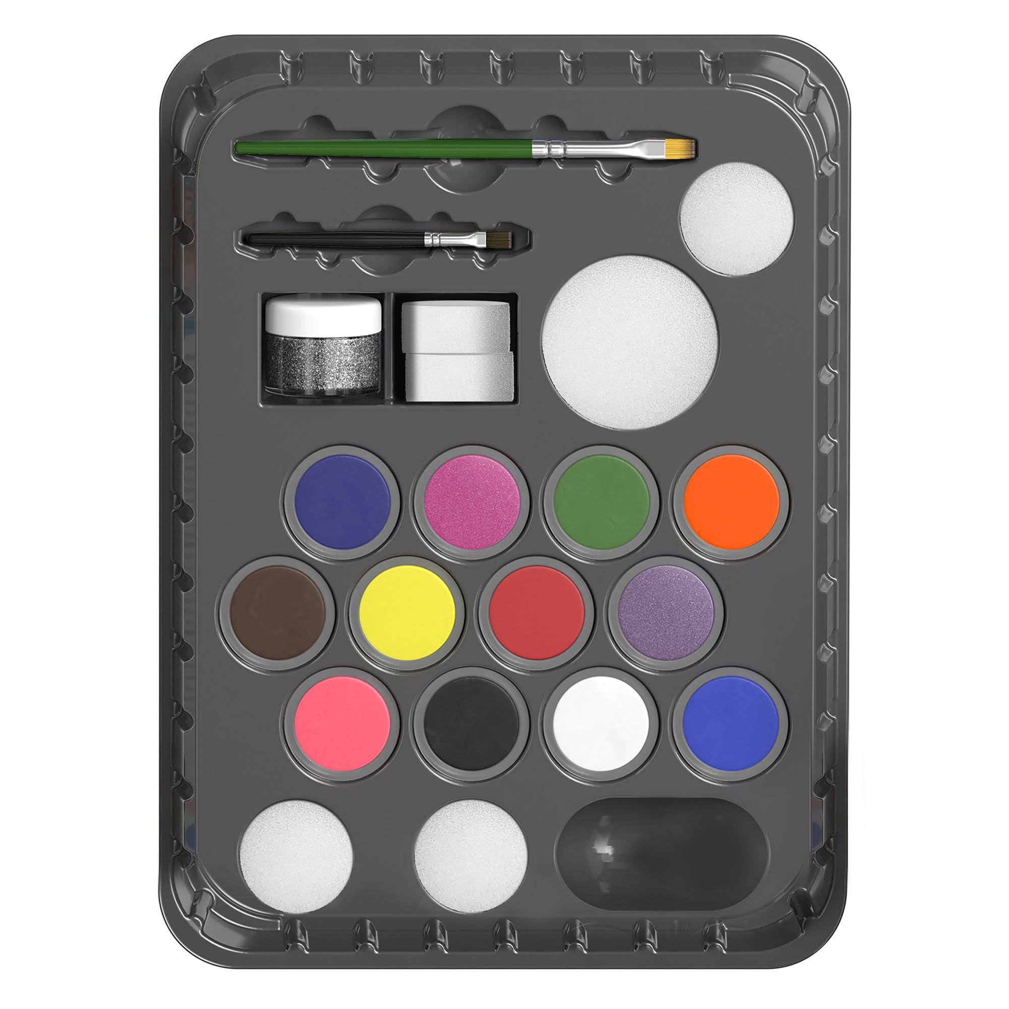 Snazaroo Ultimate Party Pack Face Paint Palette Kit for Kids and Adults, 8 Colours, 11pcs, Brush, Sponge, Guide, Water Based, Easily Washable, Non-Toxic, Makeup, Body Painting and Parties, for Ages 3+
