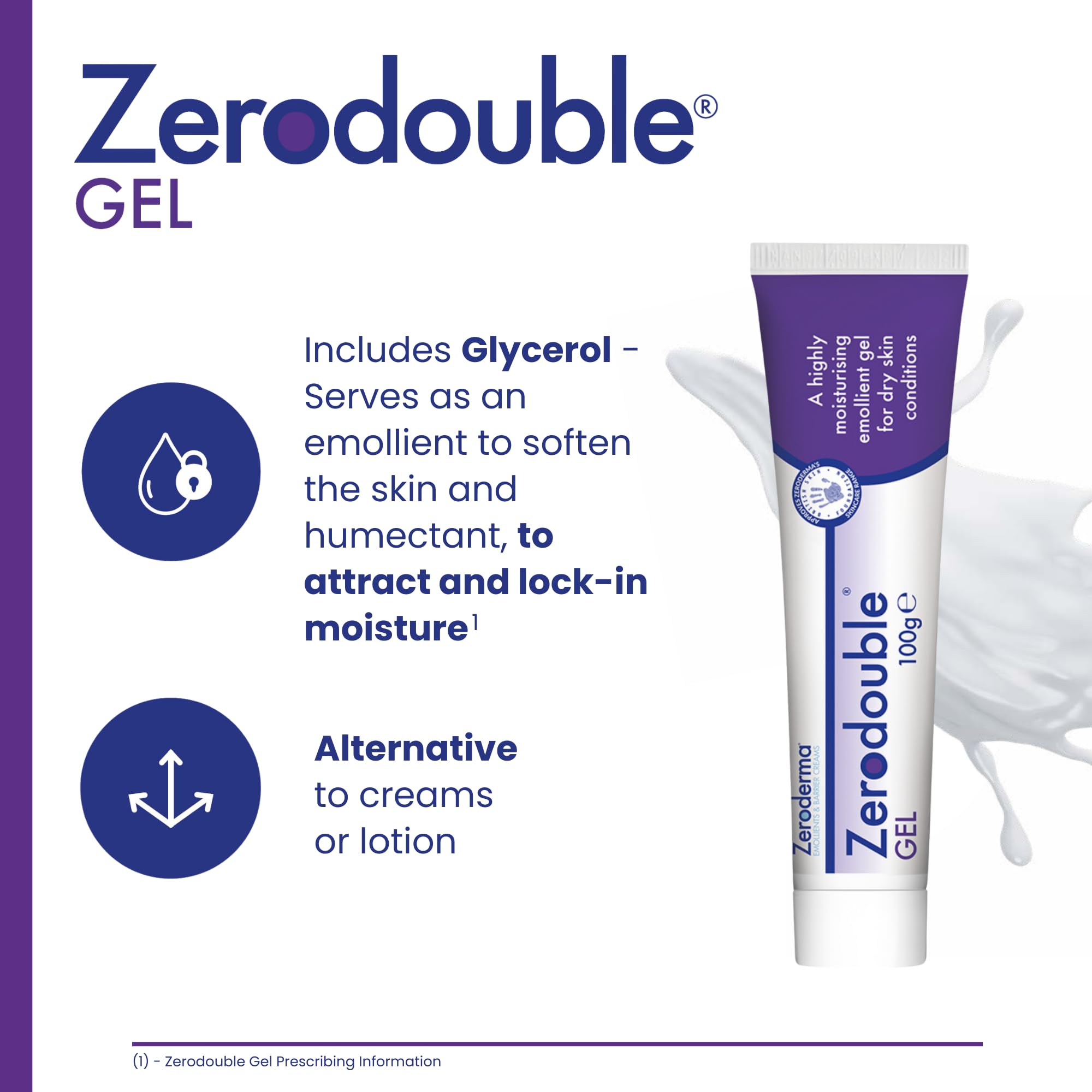Zerodouble Gel,100g,Highly moisturising Emollient Gel for Dry Skin Conditions by zerodouble