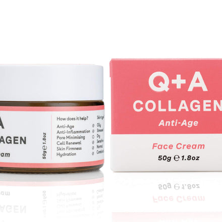 Q+A Collagen Face Cream (50g), Natural Skincare Anti-Ageing Face Care with plant-powered Collagen, Shea Butter and Magnesium, Hydrating and Firming Day Cream