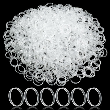 Hanyoushengvance Clear Elastic Hair Bands,1100 Mini Rubber Bands,Soft Hair Elastics Ties Bands