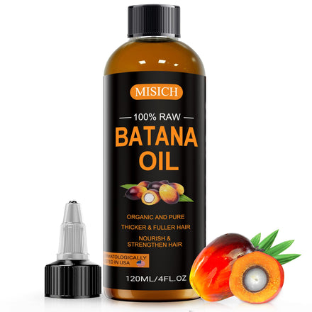 MISICH Raw Batana Oil for Hair Growth, 100% Natural Organic Botana Oil for Men & Women, Dr Sebi Approved, Pure, Unrefined, Enhances Thickness, Prevent Hair Loss