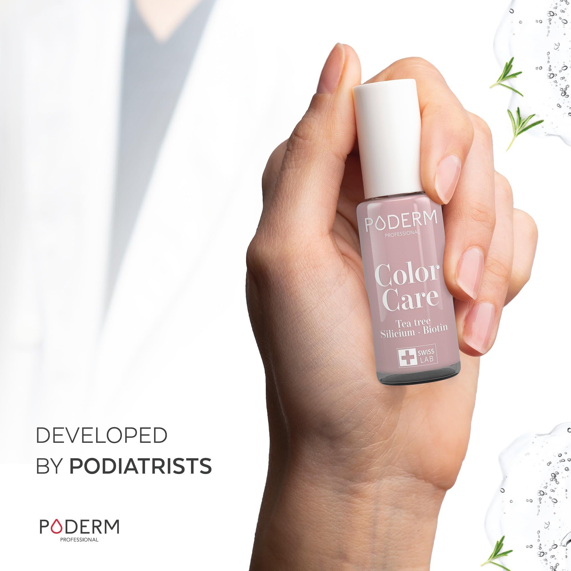 PODERM Swiss-Made Antifungal Nail Polish β Parma | Breathable Treatment with Tea Tree, Silicon & Biotin | Strengthens, Repairs & Conceals Yellow, Brittle & Damaged Nails | Podiatrist-Developed