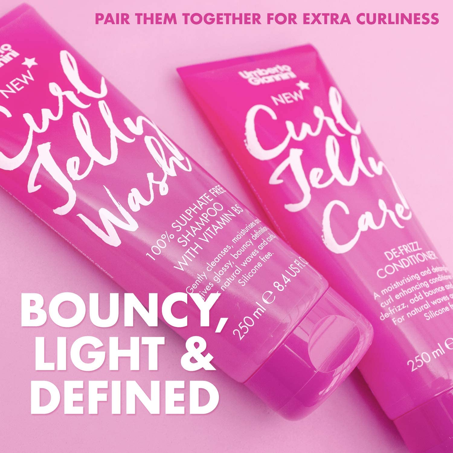 Umberto Giannini Curl Jelly Wash, Vegan, Cruelty Free, & Sulfate Free Shampoo for Curly or Wavy Hair, 250ml