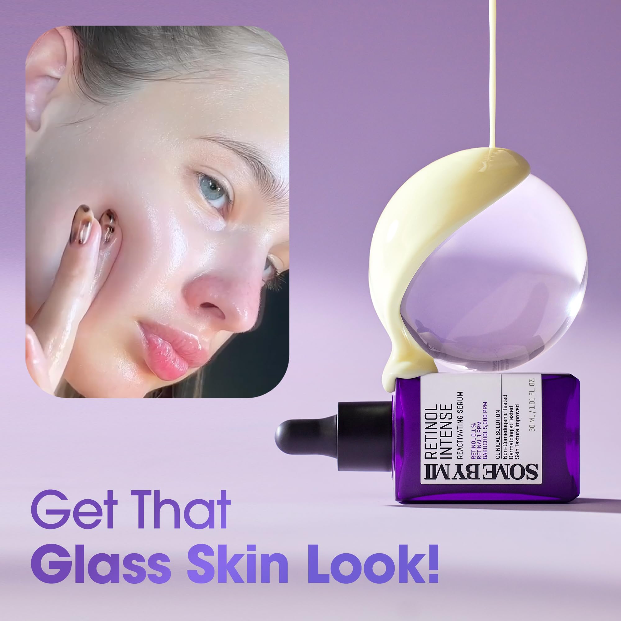 SOME BY MI Retinol Intense Reactivating Serum – 1.01oz, 30ml – Korean Bakuchiol Retinol Serum for Face Firming – Improves Signs of Aging, Minimizes Pore Size & Refines Skin Texture – Korean Skin Care