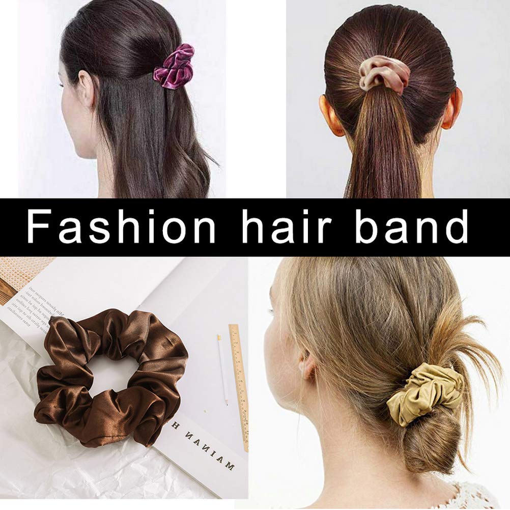 6 Pcs Lager Velvet Scrunchies, Soft Hair Scrunchies for Girls, Elastic Hair Ties Ropes Hair Accessories
