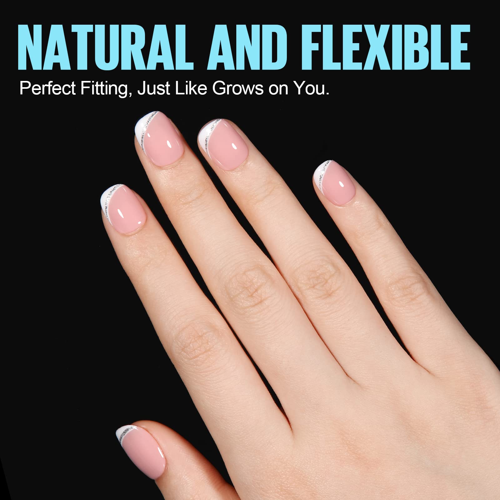 TOMICCA Extra Short Oval Nail Tips - 450Pcs Soft Acrylic Nails Tip, 15 Sizes Double-sided Matte No File False Tips, Strong Full Cover Short Gel Tips for Nail Extensions