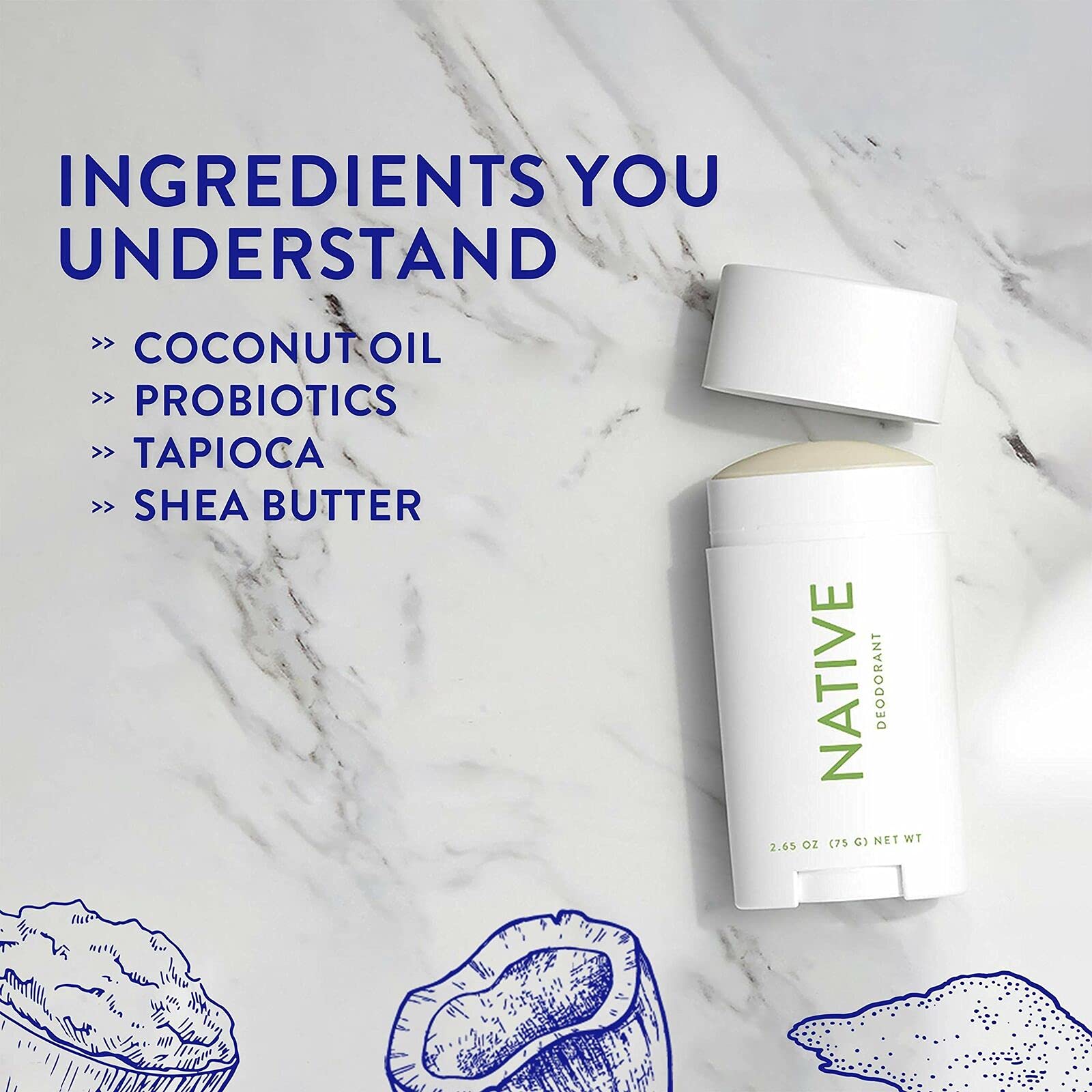 Native Natural Deodorant - Vegan, Gluten & Cruelty Free - Aluminum, Parabens & Sulfates Free - Citrus & Herbal Musk