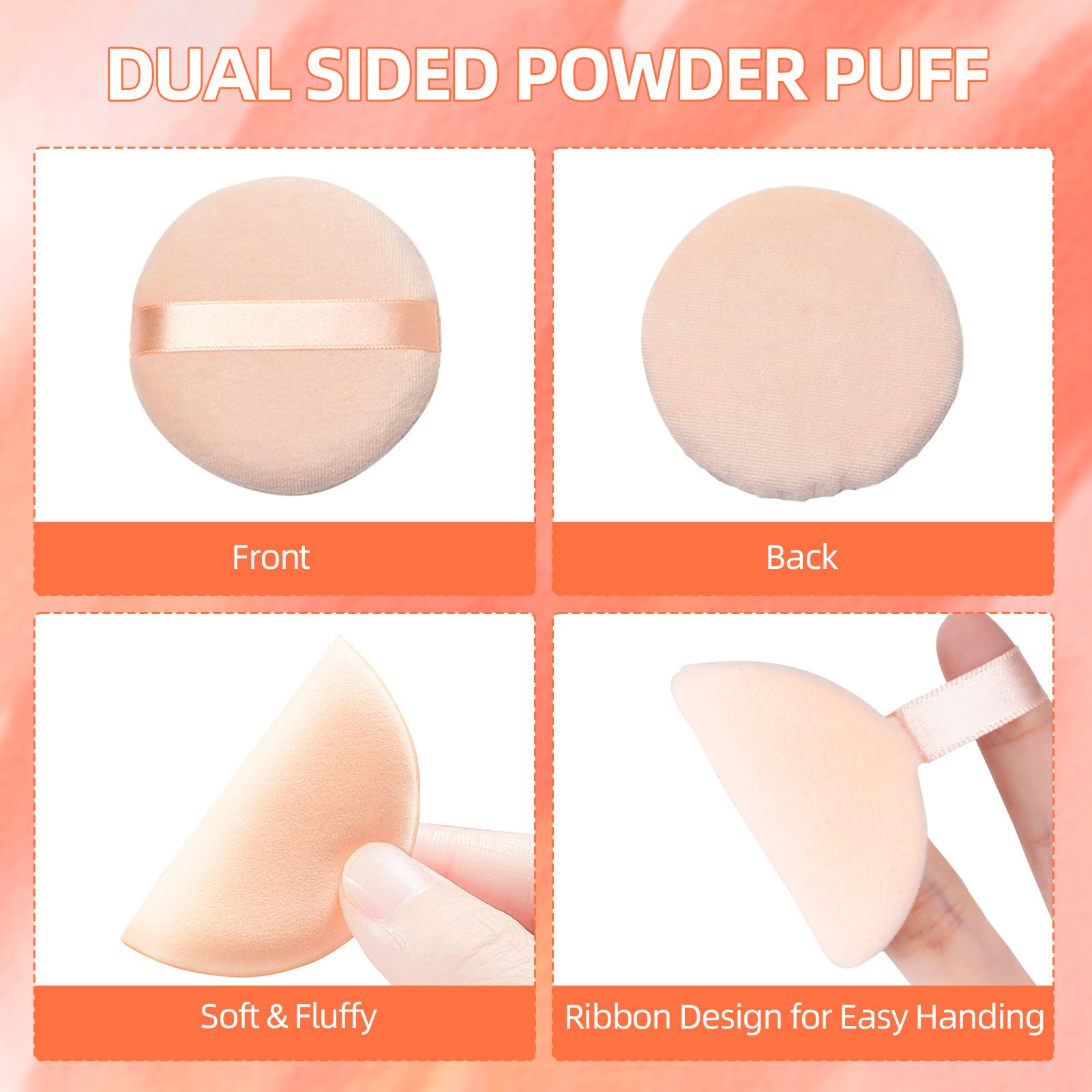 6 Pieces Powder Puffs Cotton Makeup Puffs for Loose Powder Mineral Powder Cosmetic Foundation - 2.36 inch/6 cm Soft Round Powder Puffs Makeup Face Sponges for Face and Body - Nude