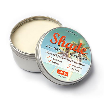 Shade All-Natural Sunscreen SPF25 | Unscented | Mineral-based Broad Spectrum Protection | Only 4 Ingredients | Face & Body | Marine & Freshwater Friendly | Sensitive Skin | 100ml