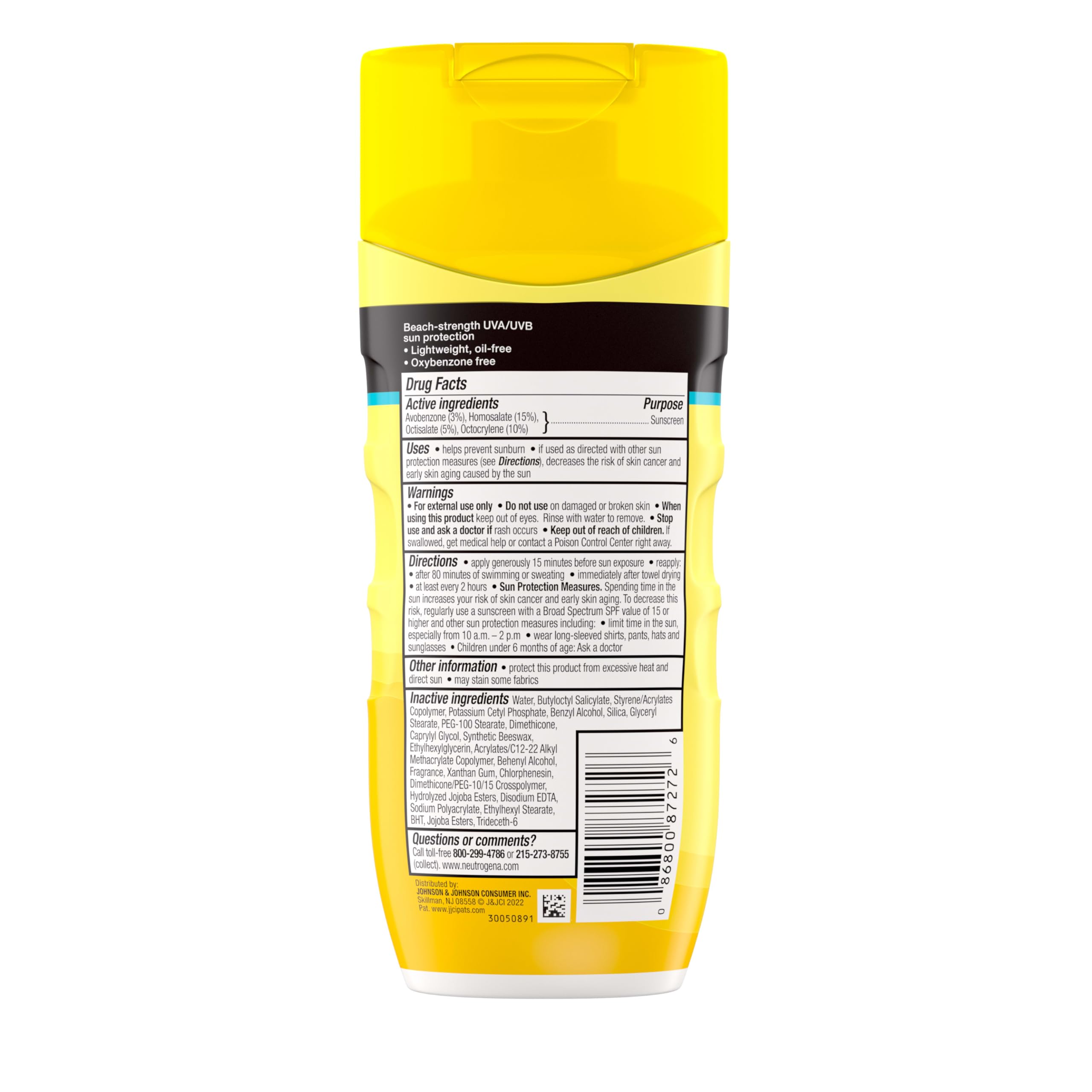 Neutrogena Sunscreen Lotion Beach Defense SPF 70, 6.7 fl oz, Face and Body Sunscreen, Oil Free, Fast Absorbing, Oxybenzone Free Sun Care