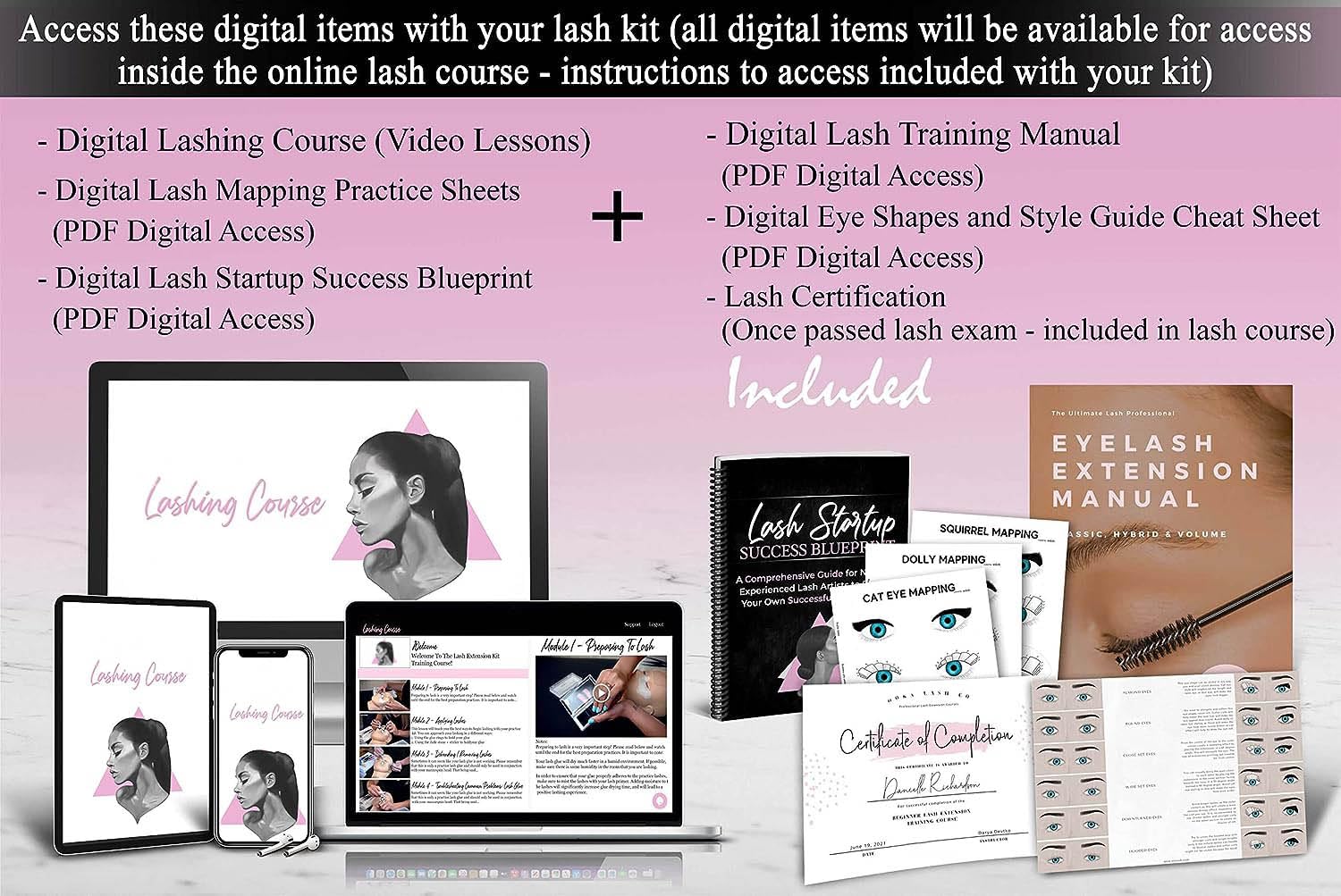 Lash Eyelash Extension Kit, Professional Mannequin Head Training For Beginners Eyelashes Extensions Practice Cosmetology Esthetician Supplies