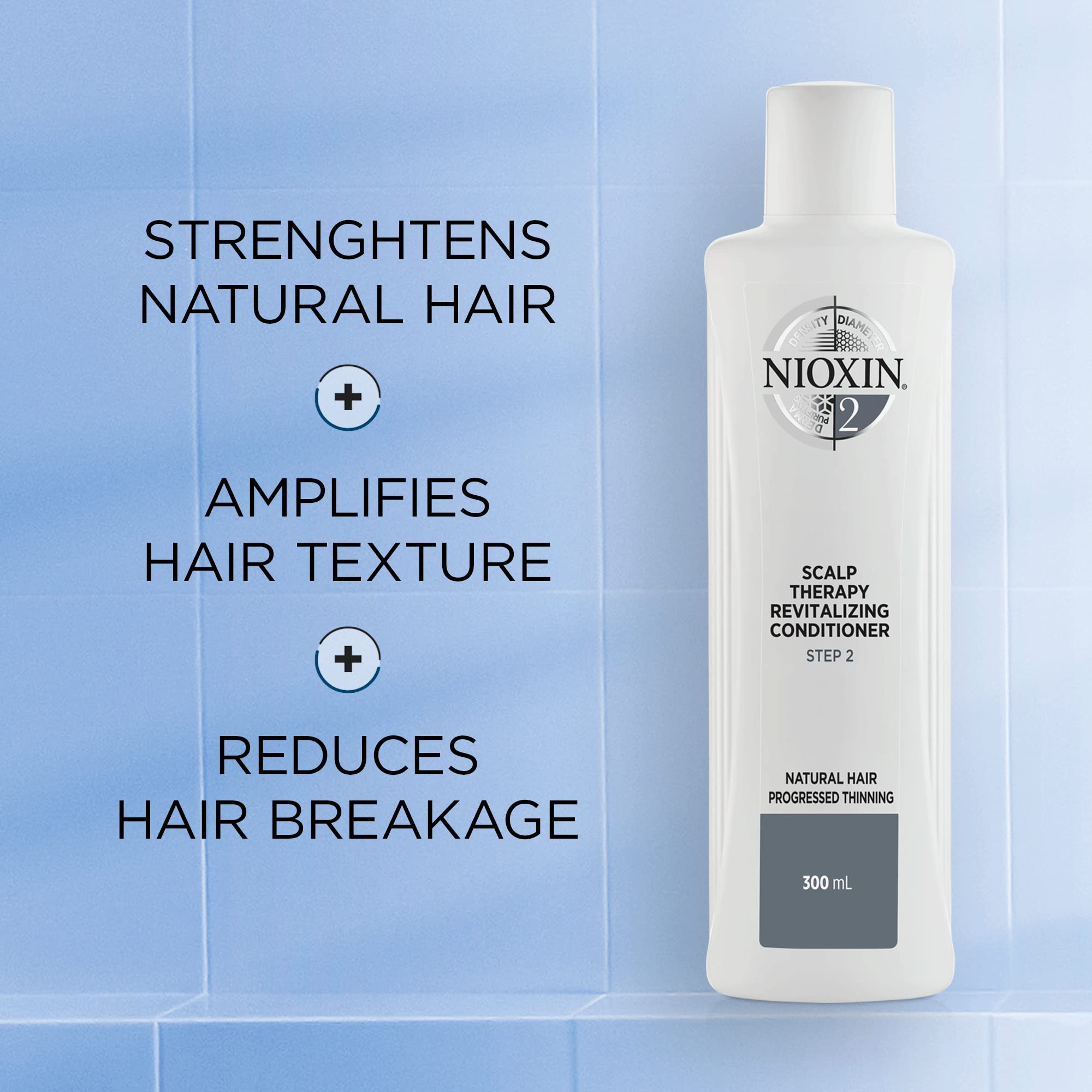 Nioxin 3-Part System | System 2 | Natural Hair with Progressed Thinning Hair Treatment | Scalp Therapy | Hair Thickening Treatment | Revitalising Conditioner | 1000 ml