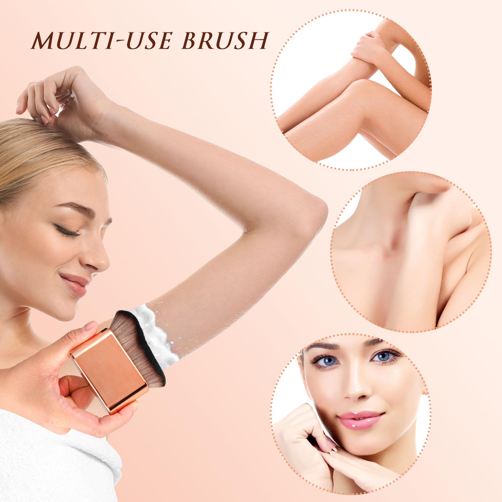 Tanning Brush, Body Makeup Brushes Self Tanner Brush Kabuki Foundation Brushes Makeup Blend & Blur Tan Applicator for Body & Leg Tanning for Tanners Mousse