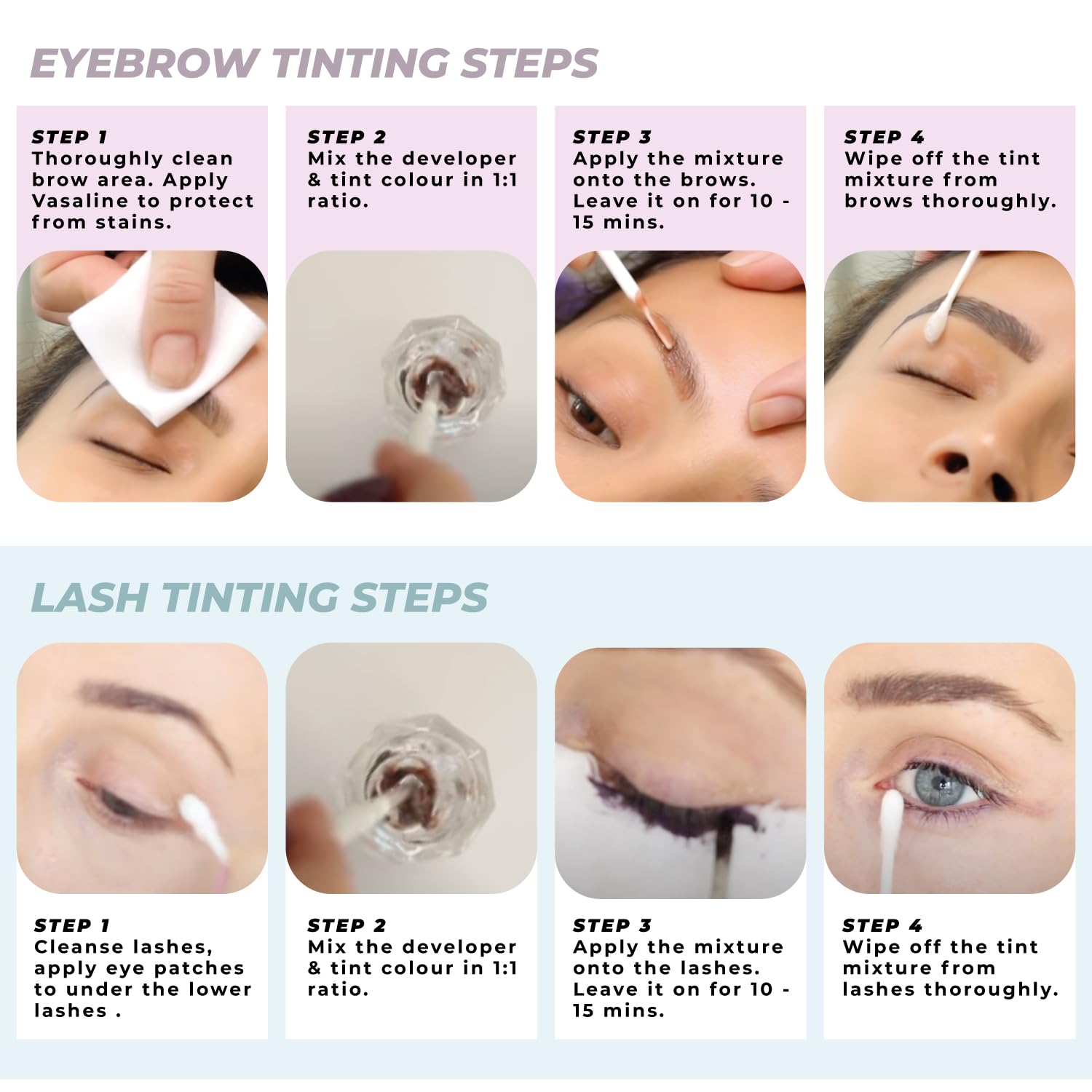 MIYA LASH 2 in 1 Brow & Eyelash Tint Kit | Black Permanent Dye | Lash Tinting Kit With Tools & Developer