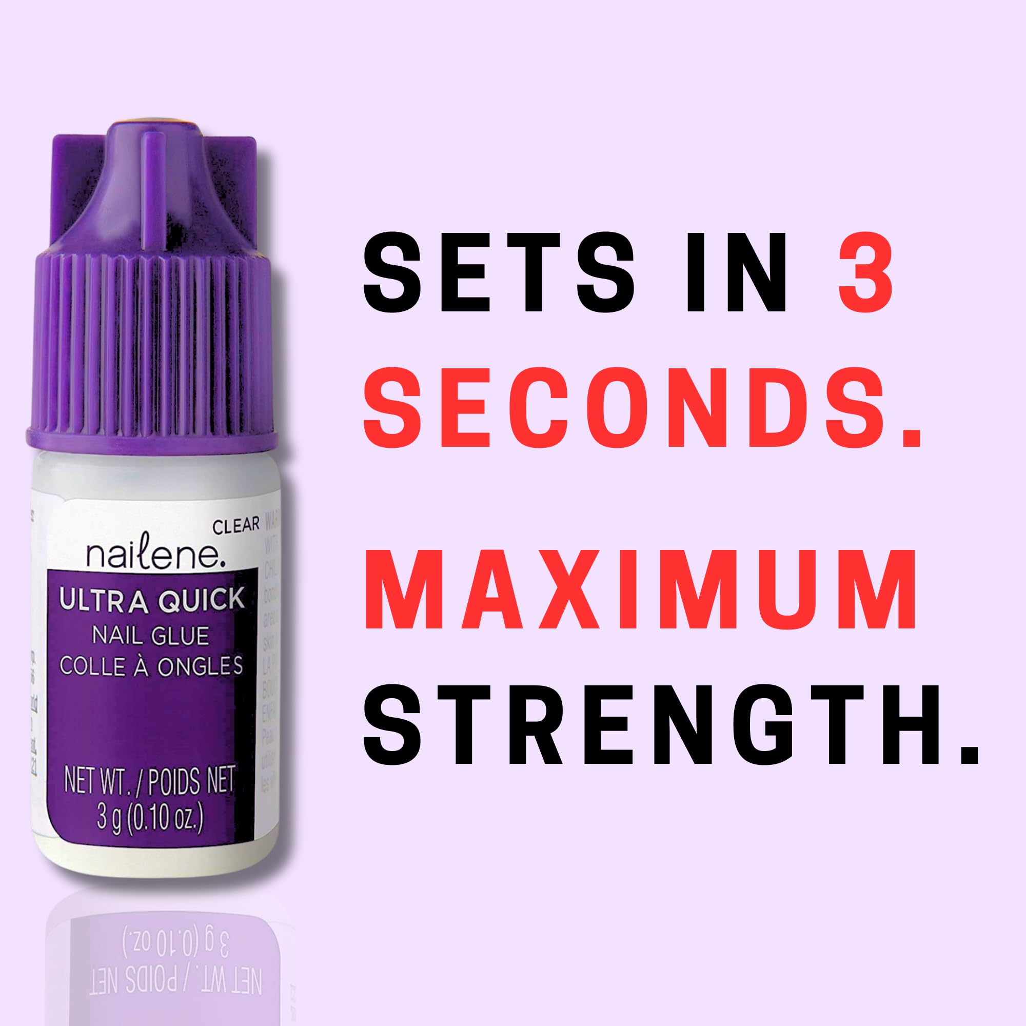 Nailene Super Strong, Fast-Drying Nail Glue – Durable, Easy to Apply False Nail Glue – Repairs Natural Nails – Quick-Drying Nail Adhesive Lasts Up to 7 Days, 3 Gram