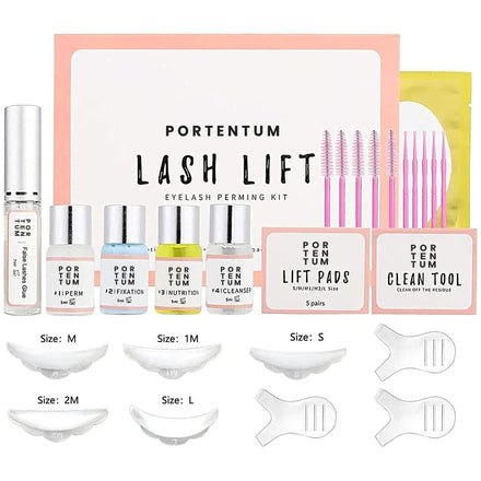 PORTENTUM Eyelash Lift Kit, 2024 Updated Lash Lift Kit, Professional Semi-Permanent Curling Eyelash Perm Kit, Suitable for Salon and Home Use