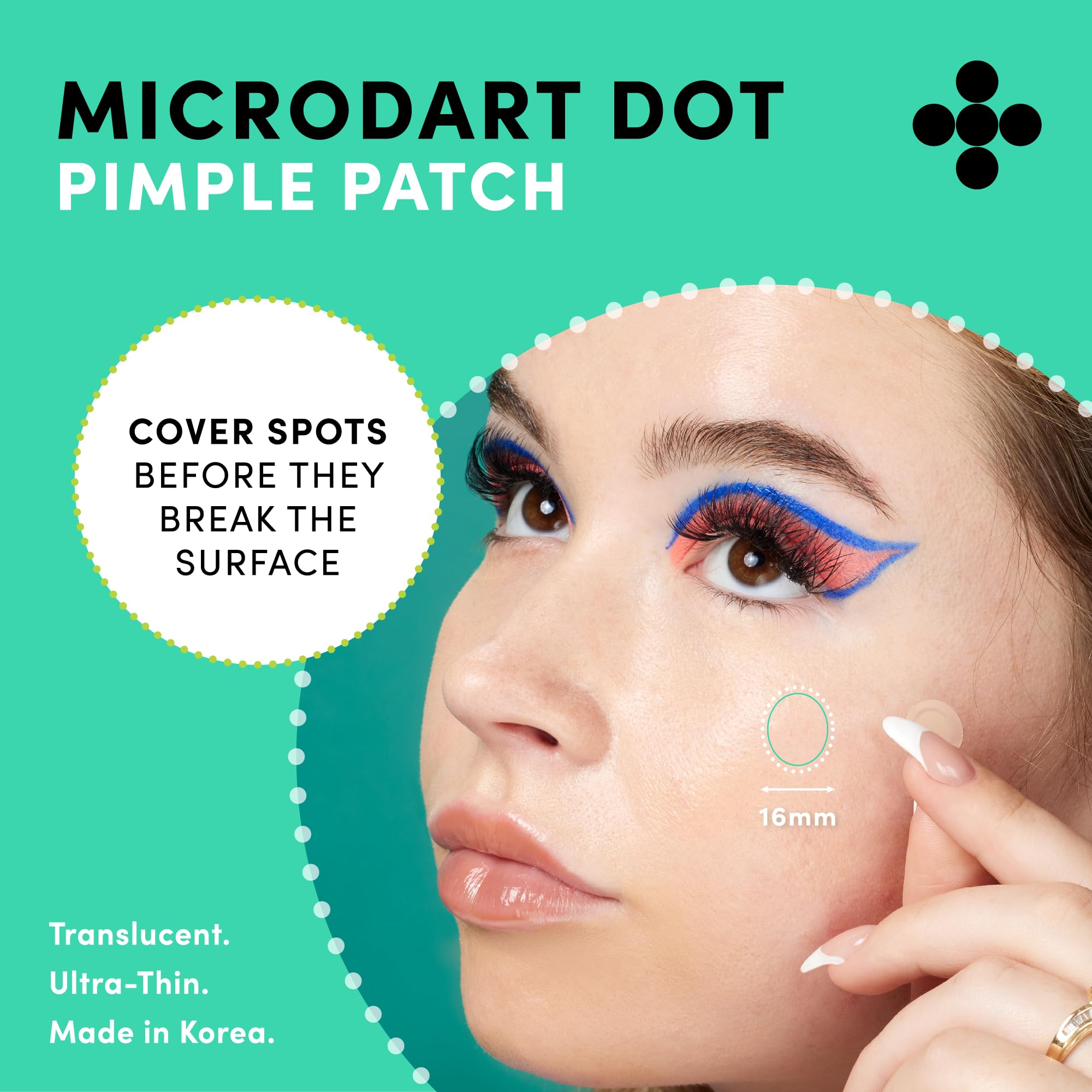 Dots for Spots Pimple Patches with Microdarts - Includes Active Ingredients Niacinamide, Hyaluronic Acid & Salicylic Acid for Maximum Effectiveness - Reduces Redness and Dark Spots (9 count)