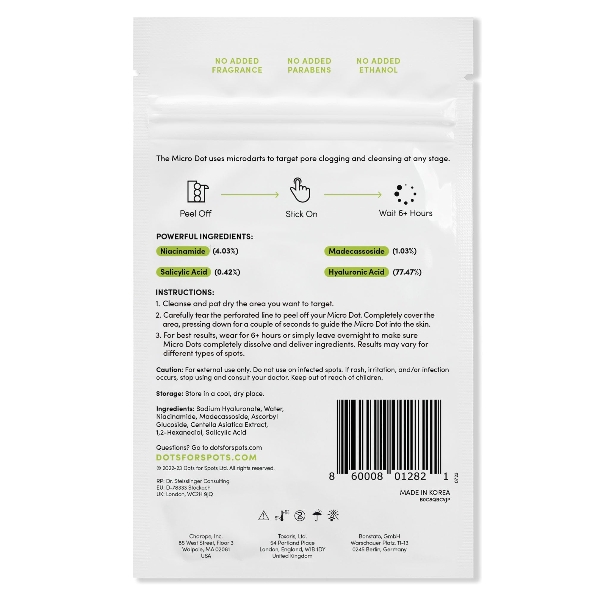 Dots for Spots Pimple Patches with Microdarts - Includes Active Ingredients Niacinamide, Hyaluronic Acid & Salicylic Acid for Maximum Effectiveness - Reduces Redness and Dark Spots (9 count)