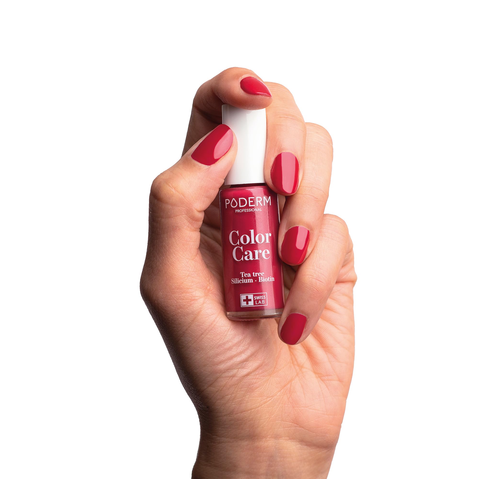 PODERM Swiss-Made Antifungal Nail Polish β Red Rose | Breathable Treatment with Tea Tree, Silicon & Biotin | Strengthens, Repairs & Conceals Yellow, Brittle & Damaged Nails | Podiatrist-Developed