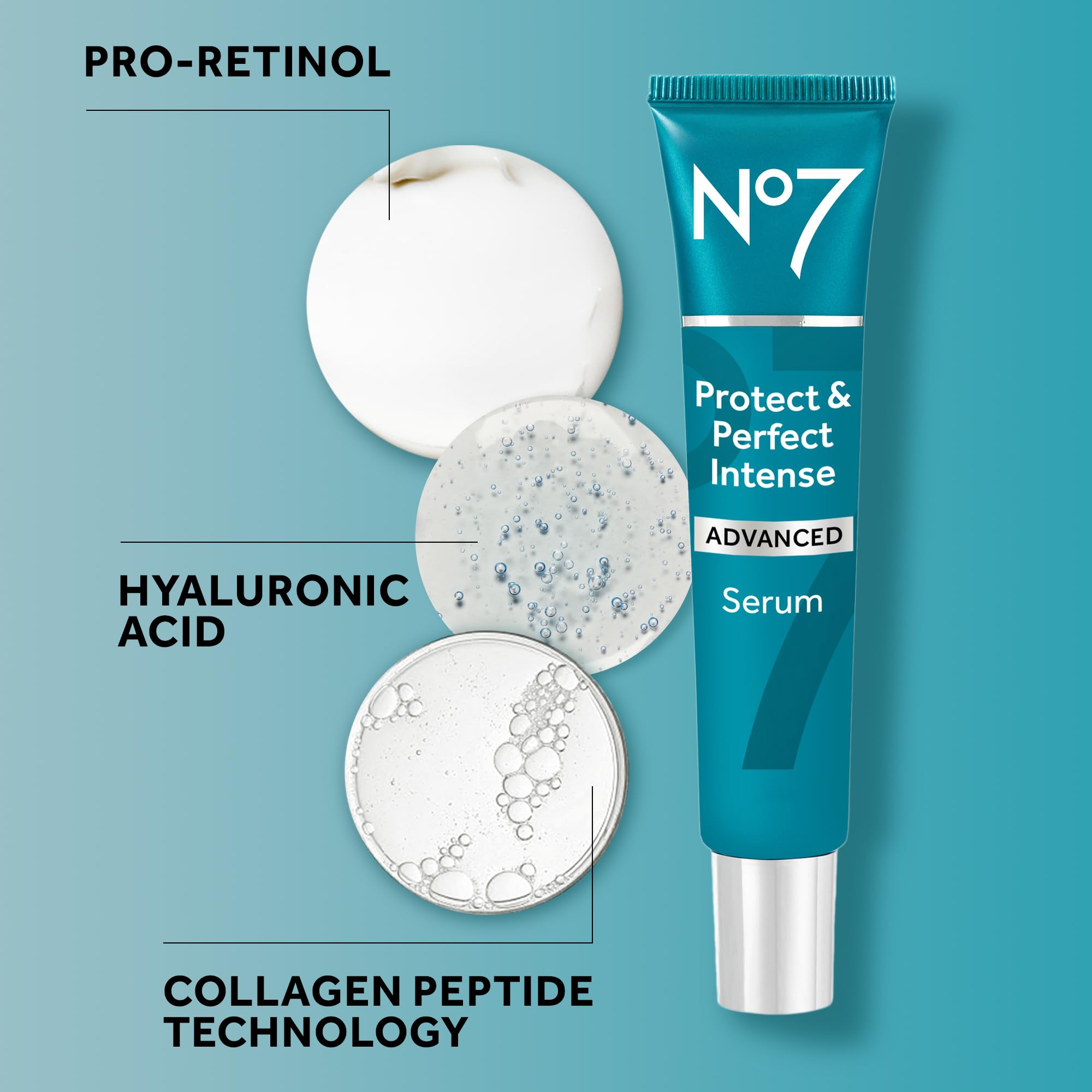 No7 Protect & Perfect Intense Advanced Serum - Anti-Aging Face Serum that Visibly Smoothes & Firms Fine Lines and Wrinkles - Formulated with Hyaluronic Acid and Matrix 3000+ Technology (1 Fl Oz)