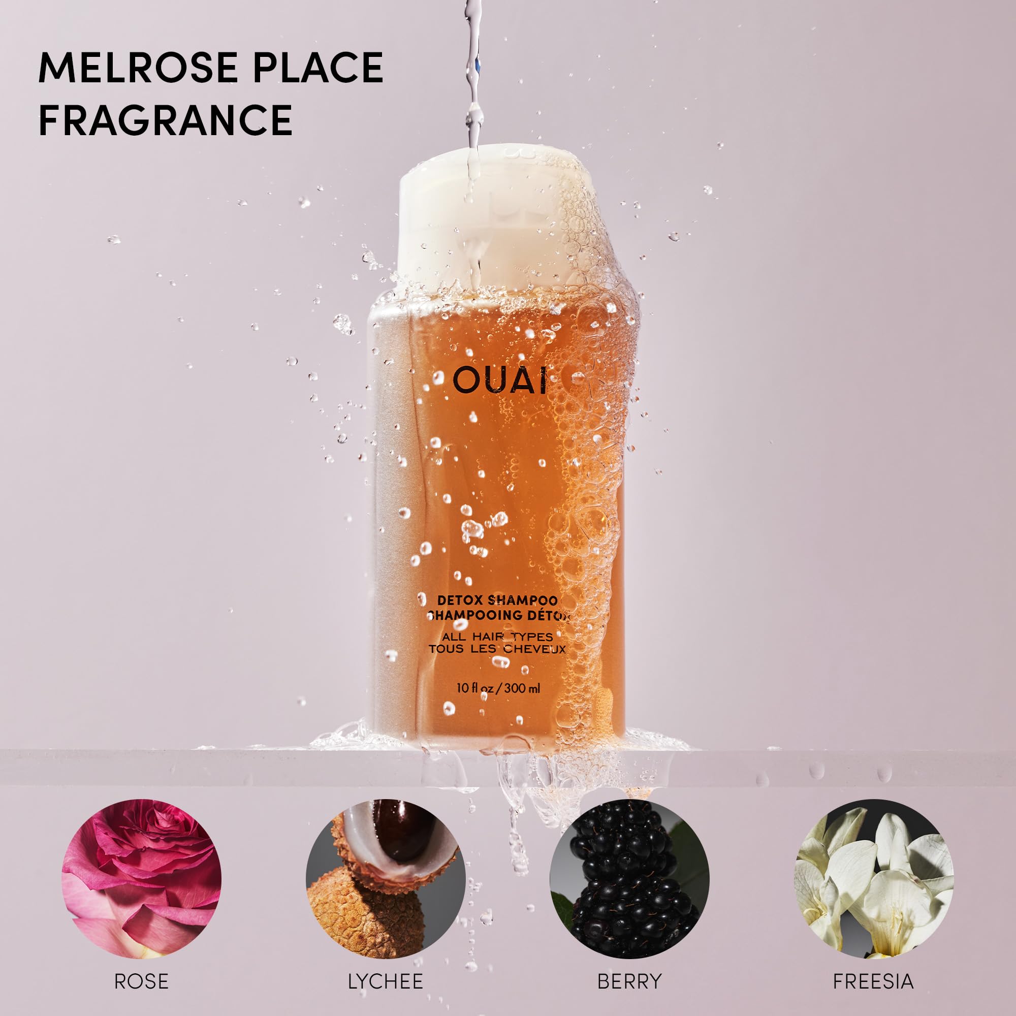 OUAI Detox Shampoo Travel Size - Clarifying and Removing Build Up, Dirt, Oil, Product and Hard Water - Apple Cider Vinegar & Keratin for Clean, Refreshed Hair - Sulfate-Free Hair Care - 89ml
