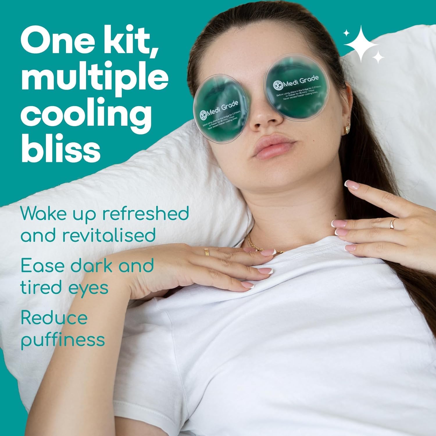 Medi Grade Cooling Face Mask set with Cooling Eye Mask for Puffy Eyes and Insulated Thermo-bag - Soothing Gel Ice Face Mask and Eye Ice Mask for Dark Circles and Puffiness - Cold Face Mask Relaxation