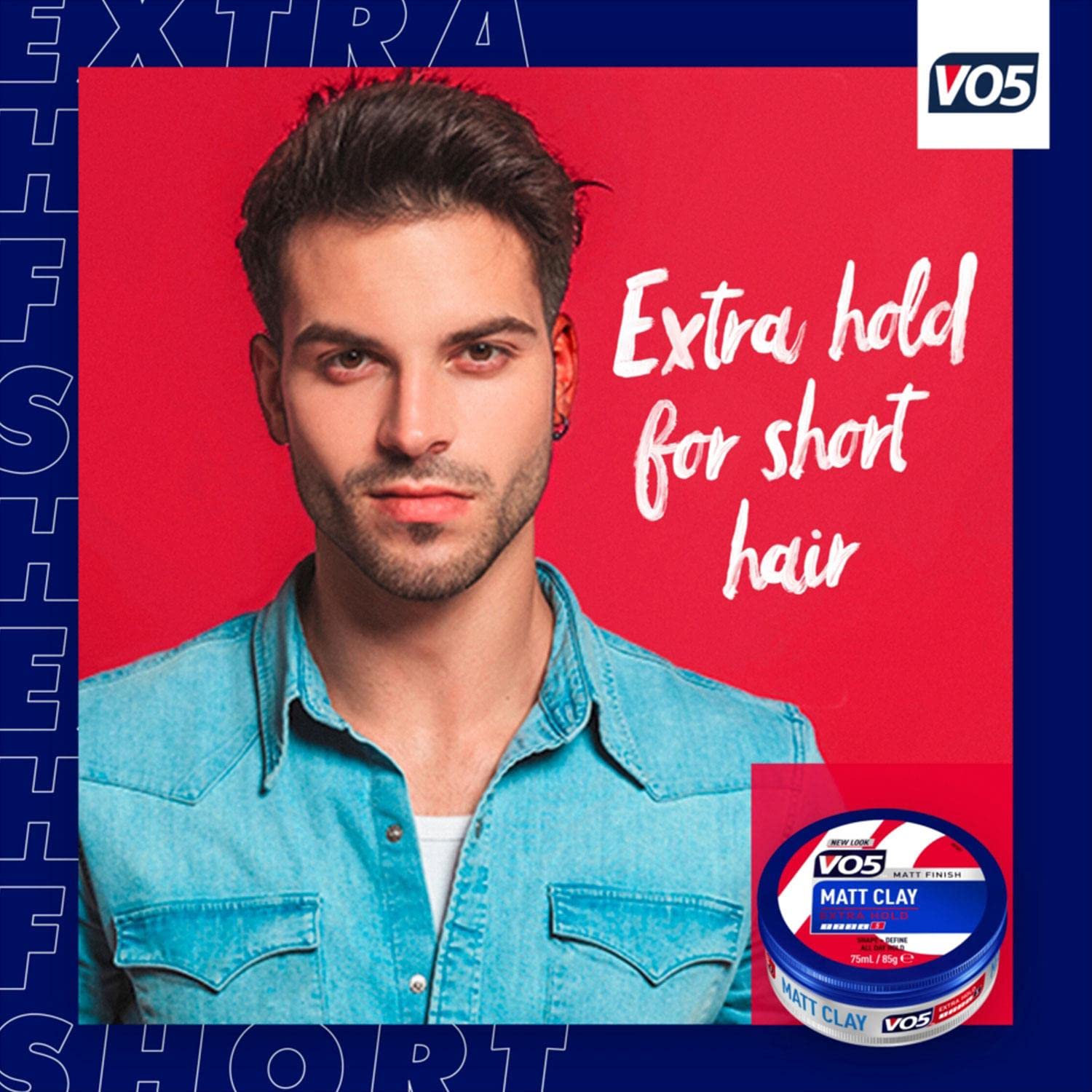 VO5 Extreme Style Matt Clay Extra Hold For Sculpted Texture And Choppy Matt Finish All Day Hold, 75 ml (Pack Of 4)