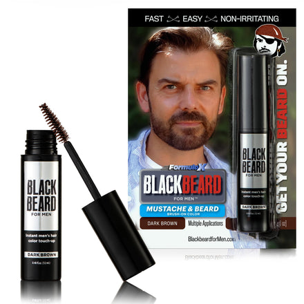 Blackbeard for Men - temporary brush on colour 12ml 0.40oz (Dark Brown, 1 Pack)
