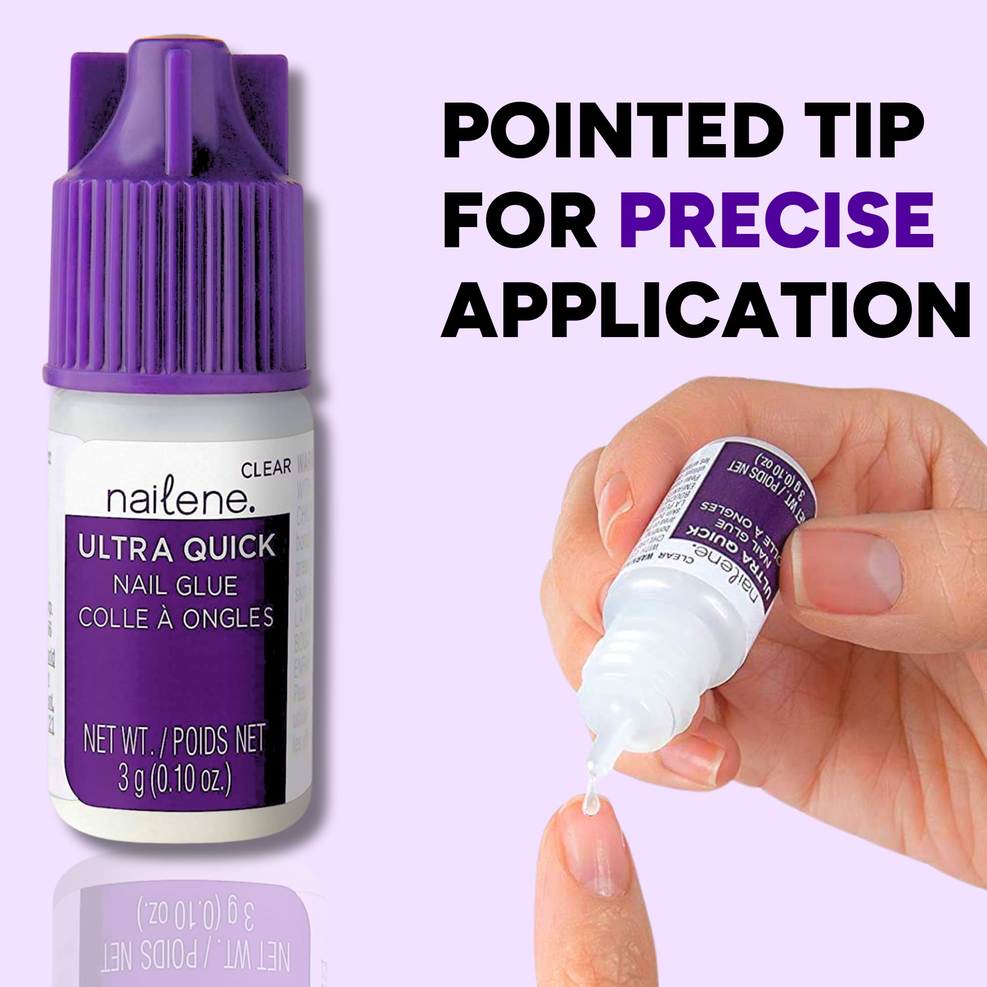 Nailene Super Strong, Fast-Drying Nail Glue – Durable, Easy to Apply False Nail Glue – Repairs Natural Nails – Quick-Drying Nail Adhesive Lasts Up to 7 Days, 3 Gram