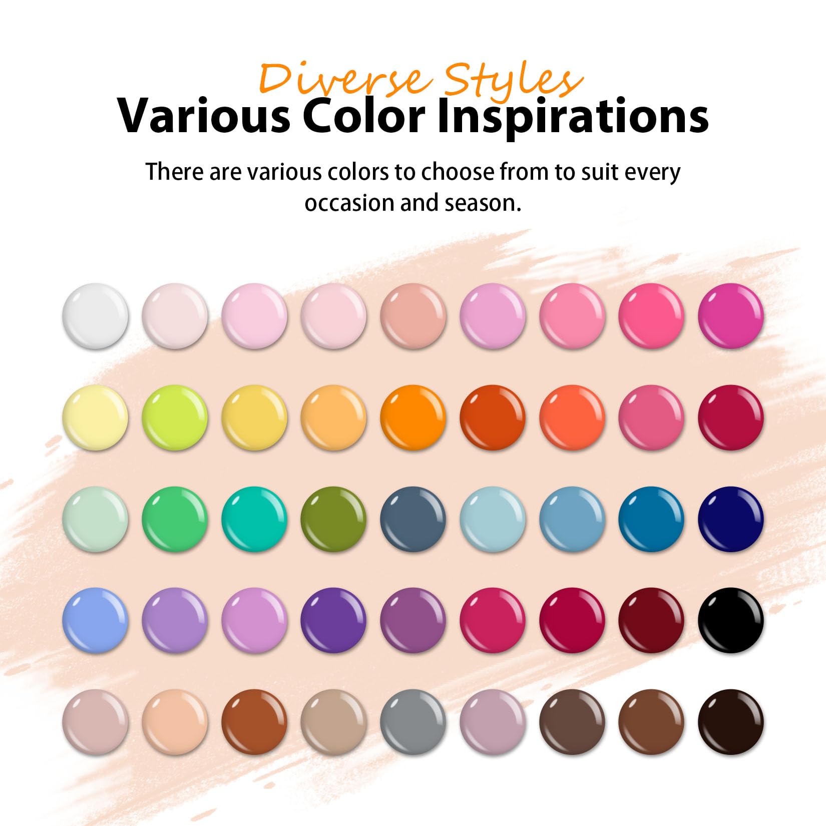 Phoenixy Gel Nail Polish Set - 50pcs UV Nail Polishes 7ml Nail Varnish with Base Top Matte Glitter Coat Gel Polish Set Nail Varnish Sets Gift for Women