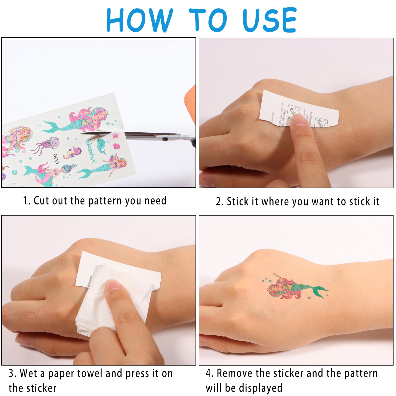 Zhtulck Tattoos for Kids, 600+ Mixed Styles Temporary Tattoos Set Girls and Boys, Waterproof Cartoon Fake Tattoo Stickers Set for Kids Party Bags Birthday Present Favors Supplies